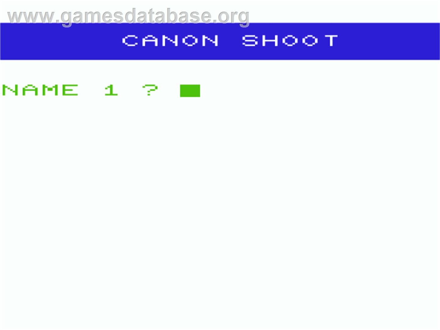 Cannonade - Commodore VIC-20 - Artwork - Title Screen