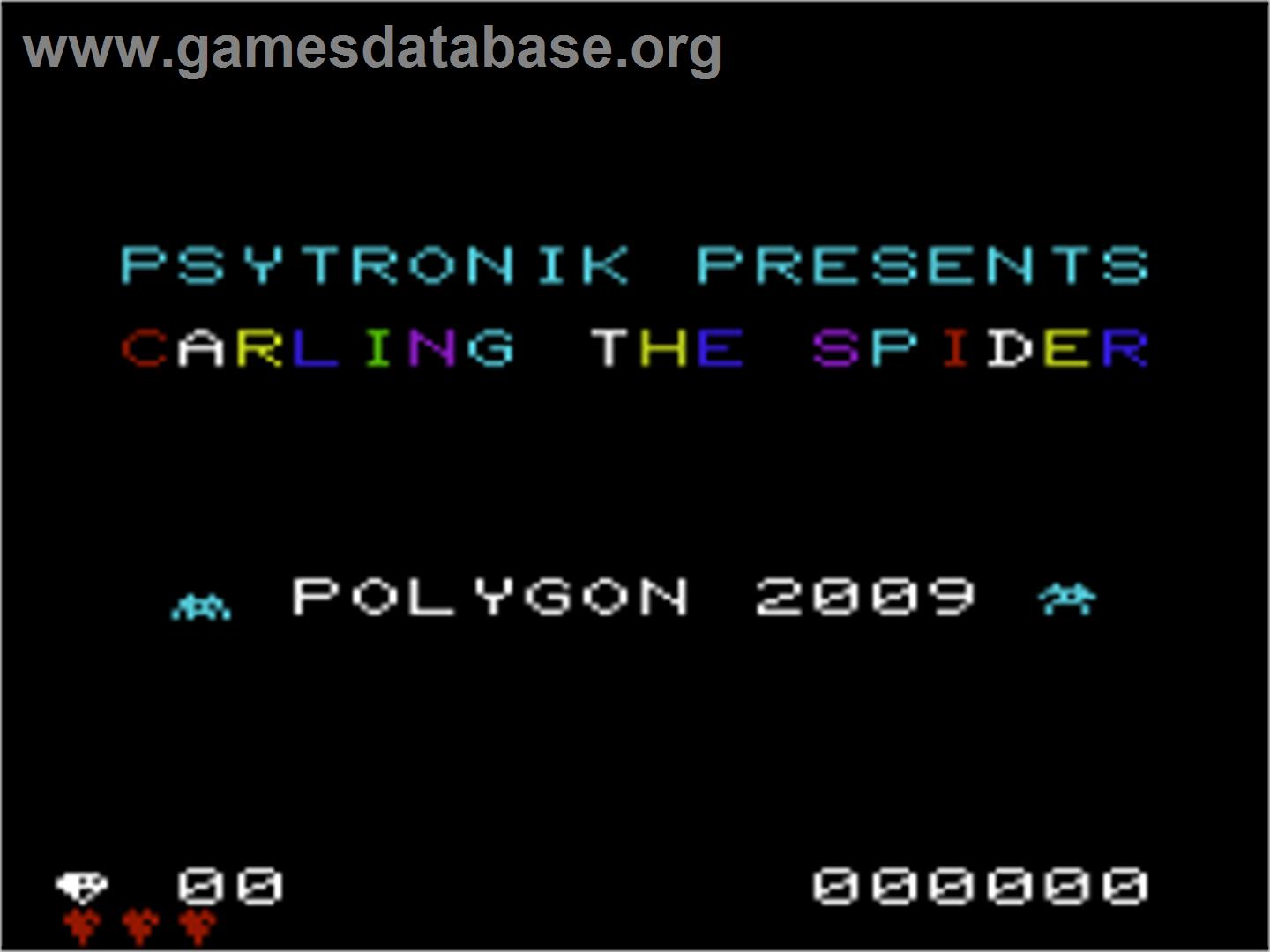 Carling The Spider - Commodore VIC-20 - Artwork - Title Screen