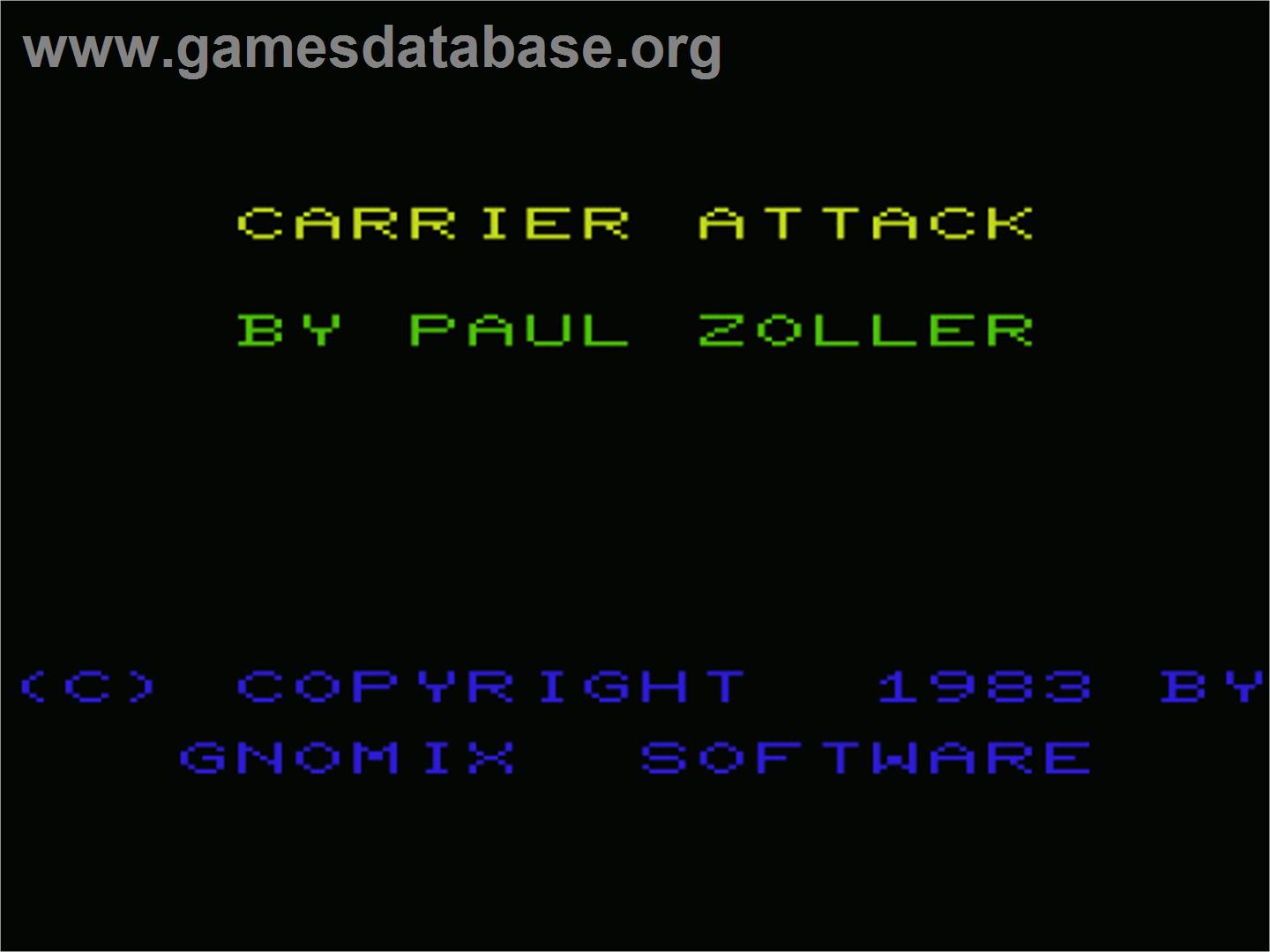 Carrier Attack - Commodore VIC-20 - Artwork - Title Screen