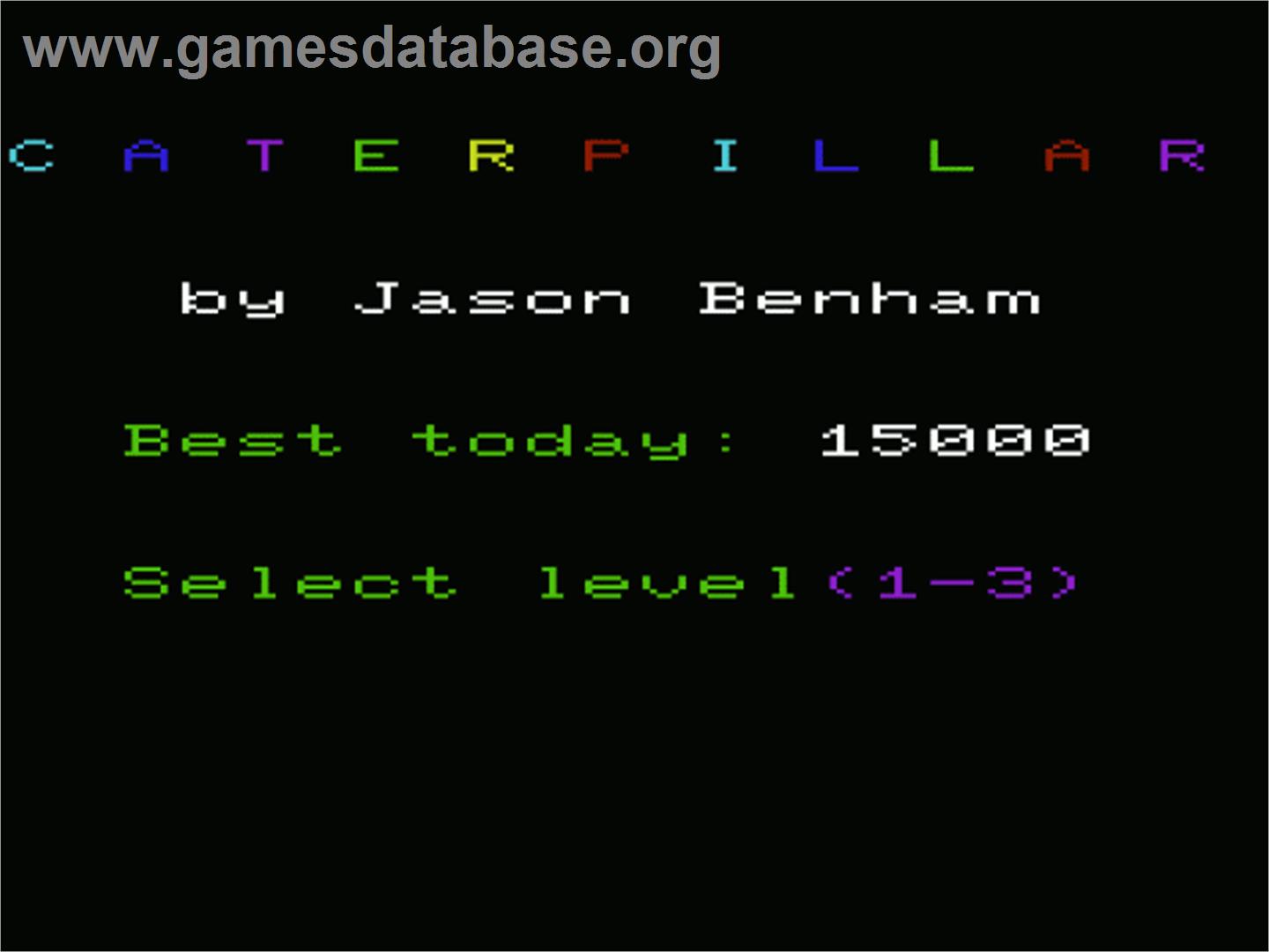 Caterpillar - Commodore VIC-20 - Artwork - Title Screen