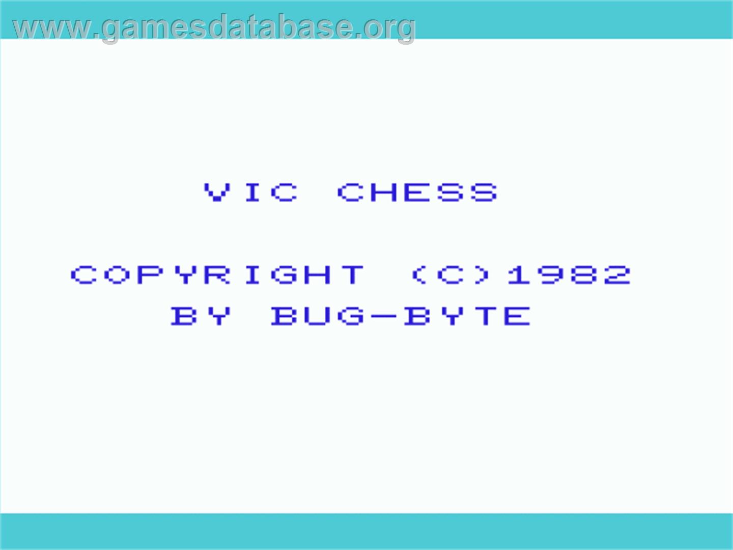 Chess - Commodore VIC-20 - Artwork - Title Screen