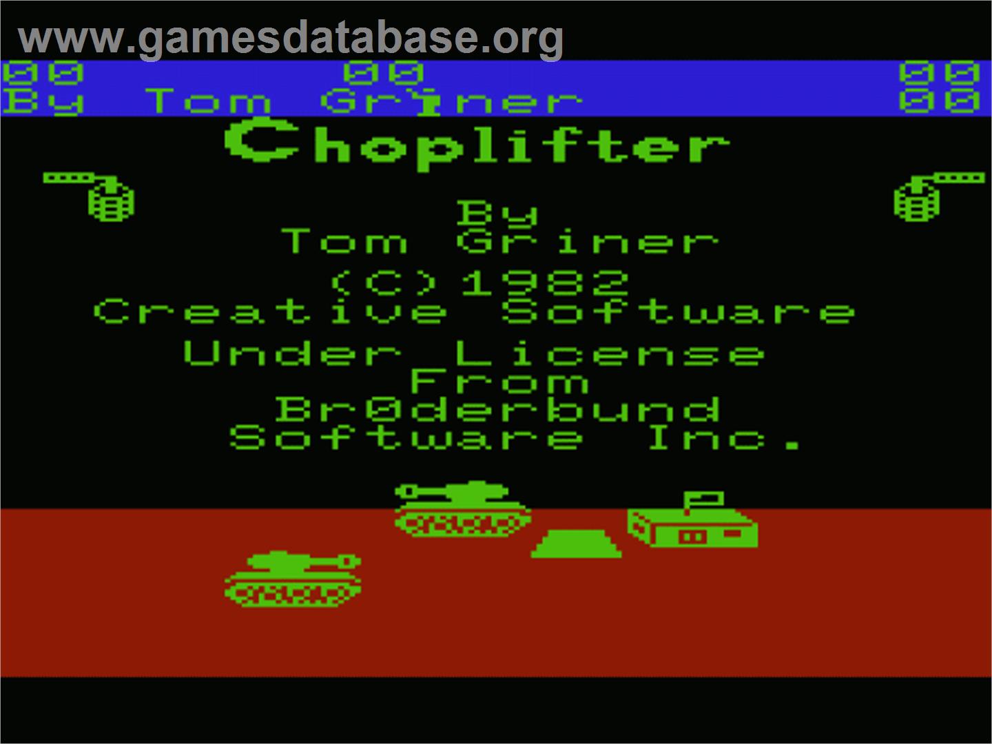 Choplifter - Commodore VIC-20 - Artwork - Title Screen