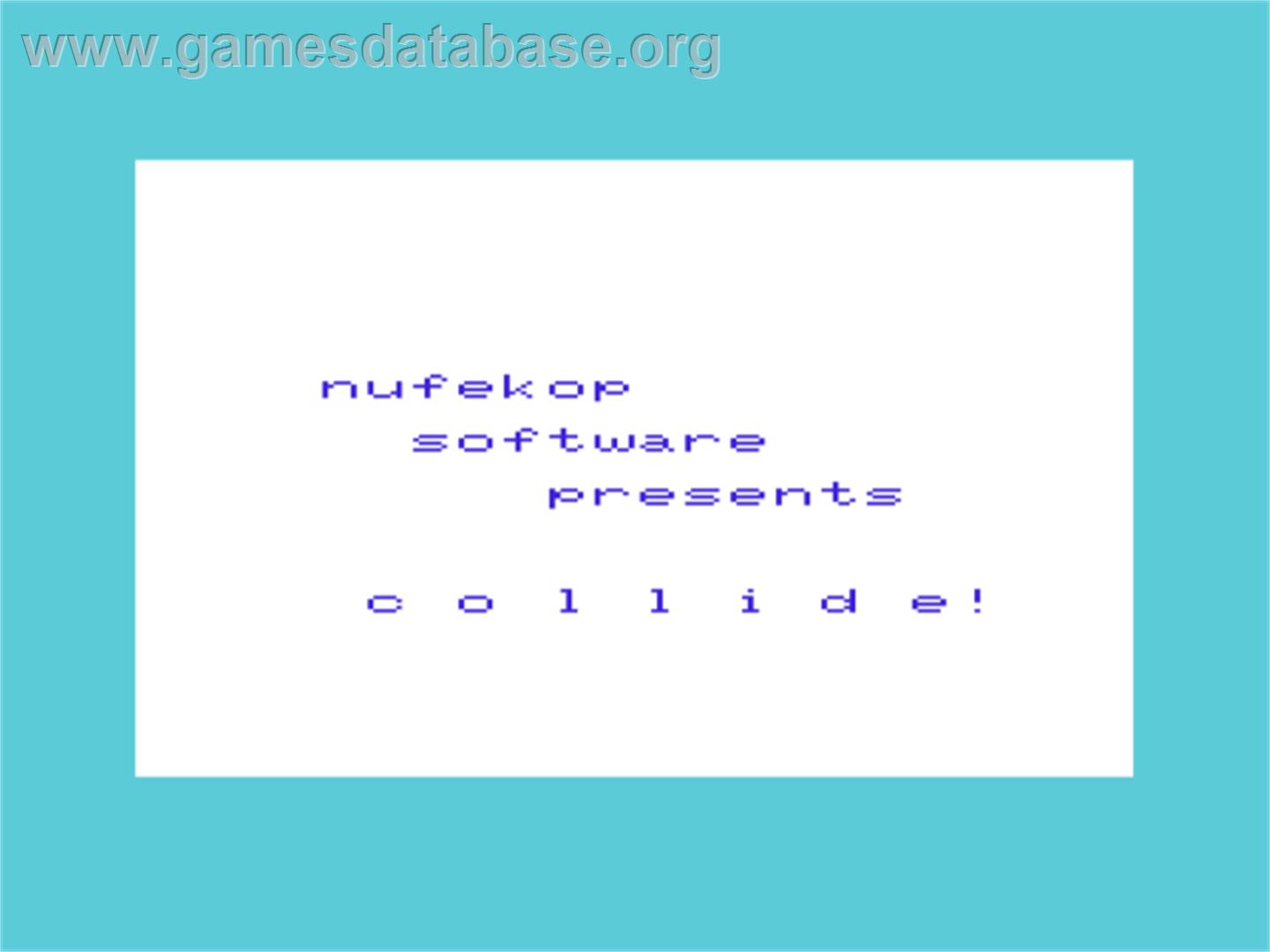 Collide - Commodore VIC-20 - Artwork - Title Screen