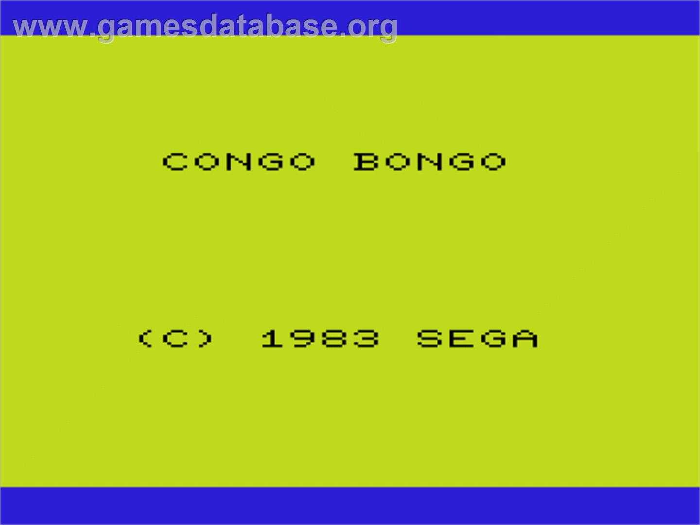 Congo Bongo - Commodore VIC-20 - Artwork - Title Screen