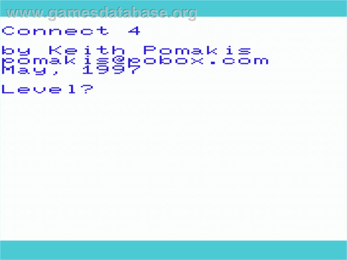 Connect 4 - Commodore VIC-20 - Artwork - Title Screen