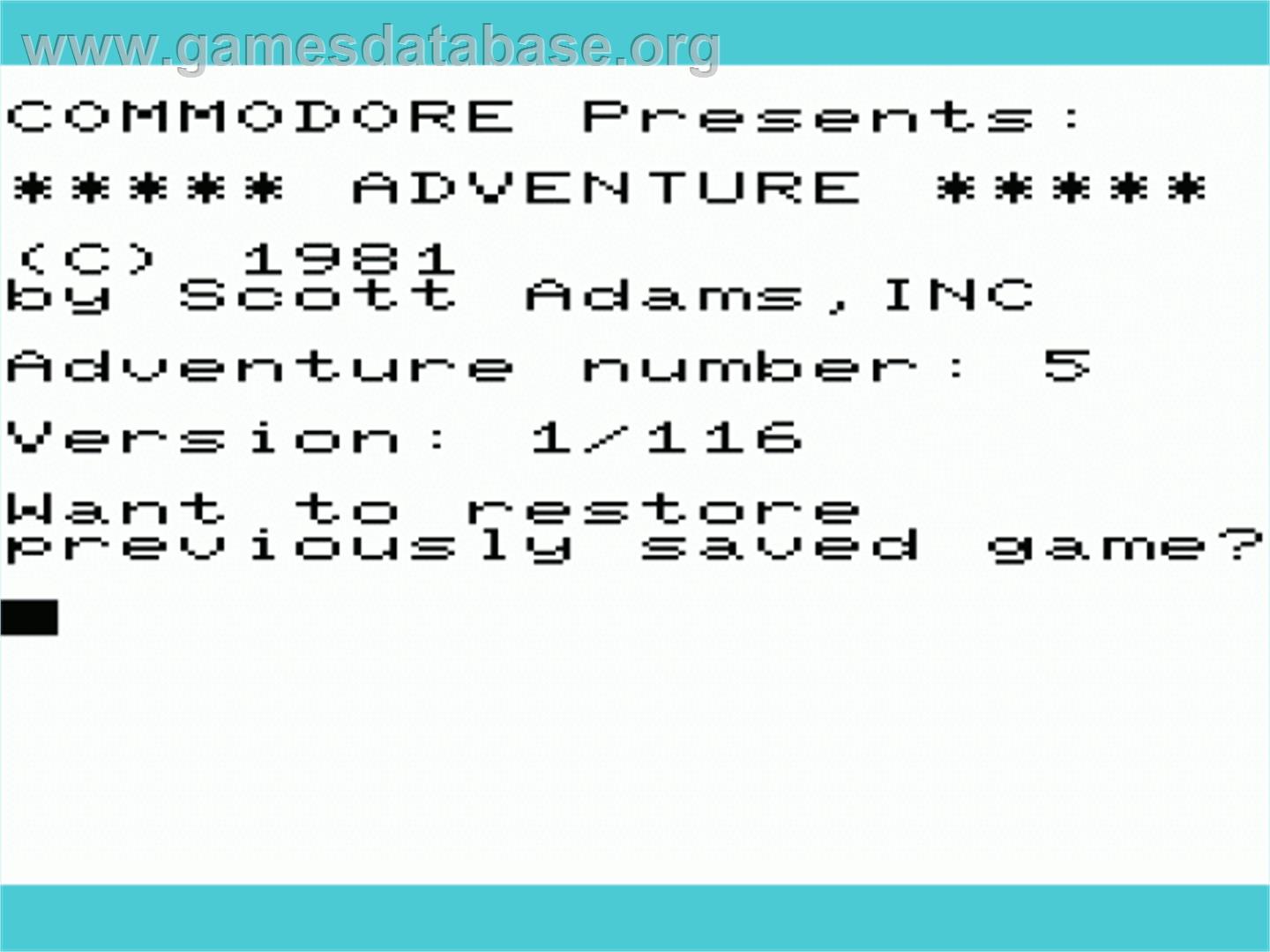 Count, The - Commodore VIC-20 - Artwork - Title Screen