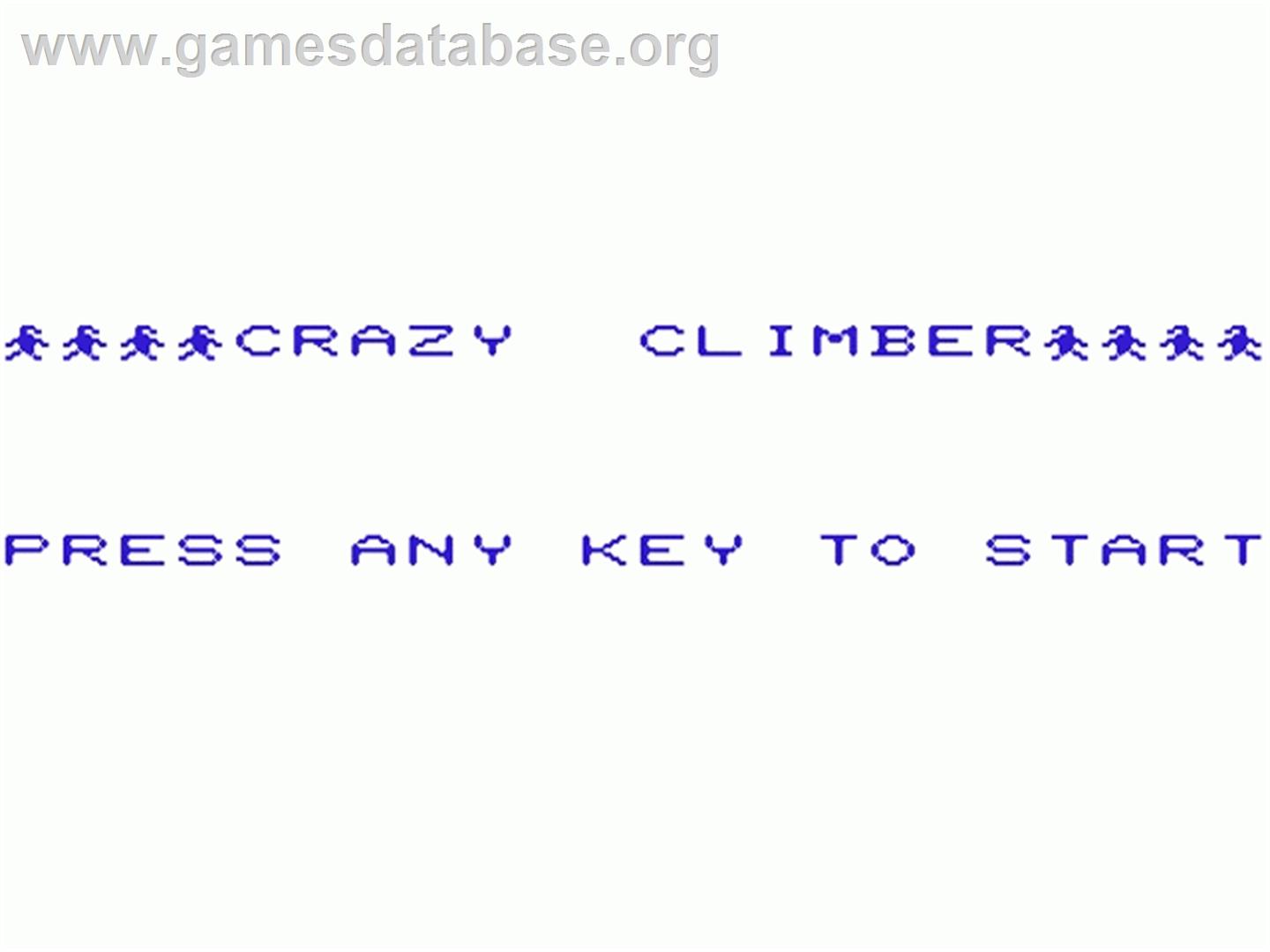 Crazy Climber - Commodore VIC-20 - Artwork - Title Screen