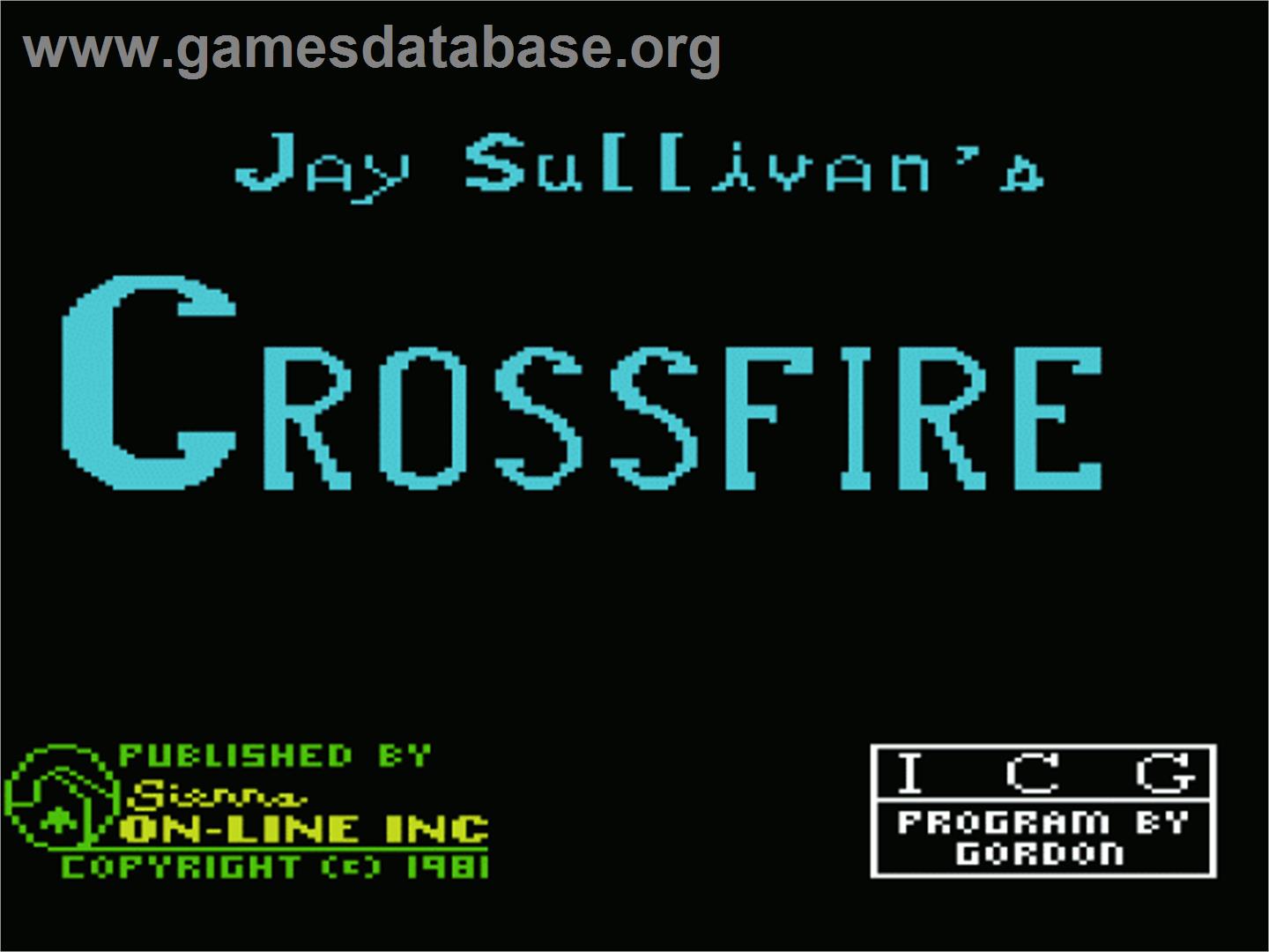 Crossfire - Commodore VIC-20 - Artwork - Title Screen