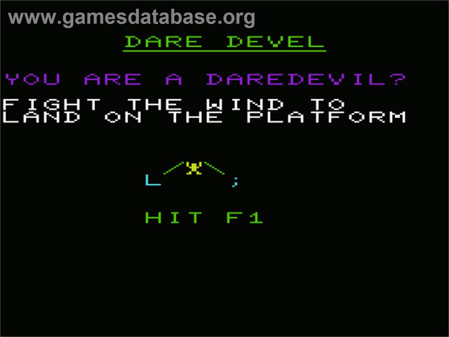 Dare Devil - Commodore VIC-20 - Artwork - Title Screen