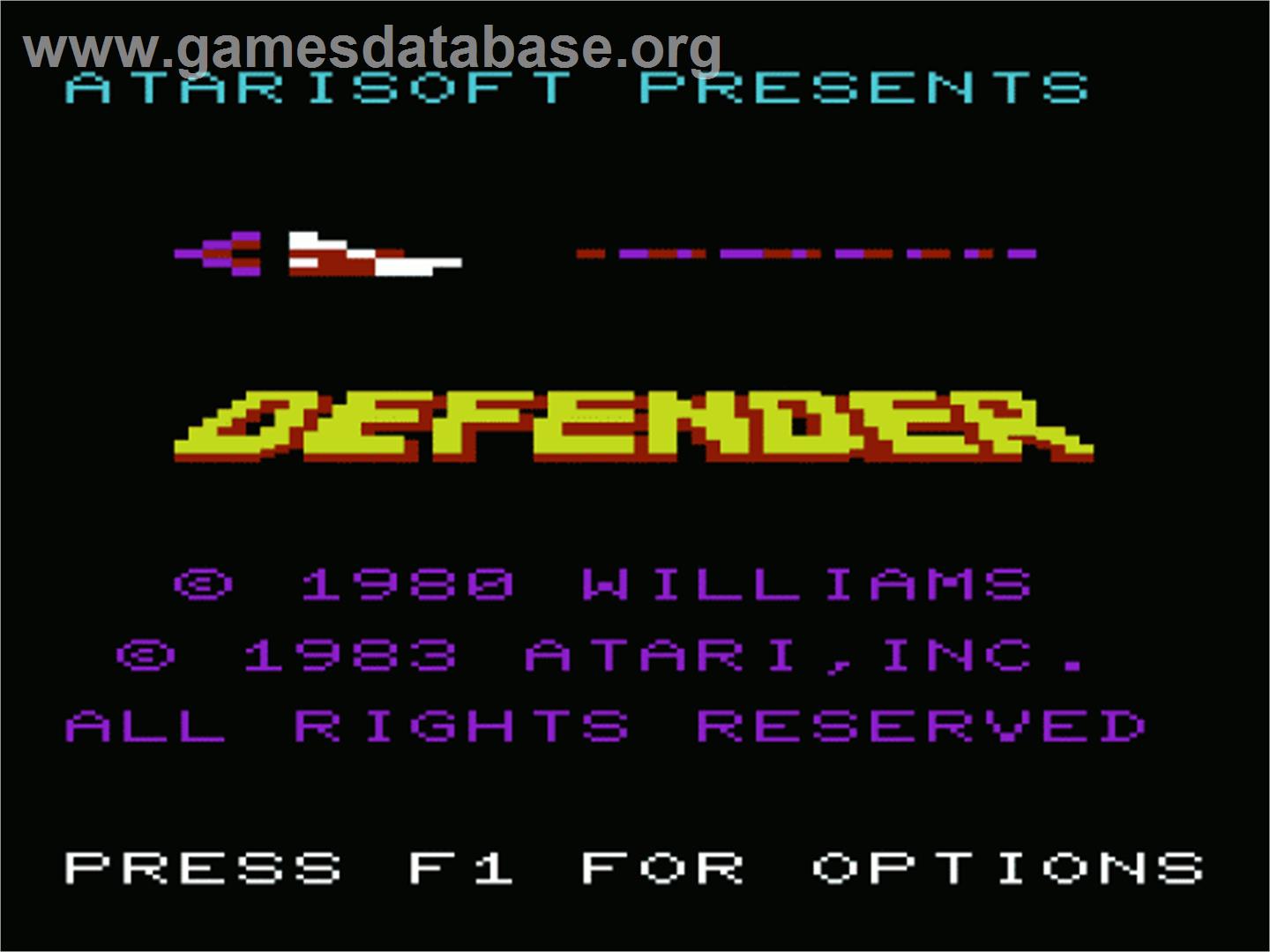 Defender - Commodore VIC-20 - Artwork - Title Screen