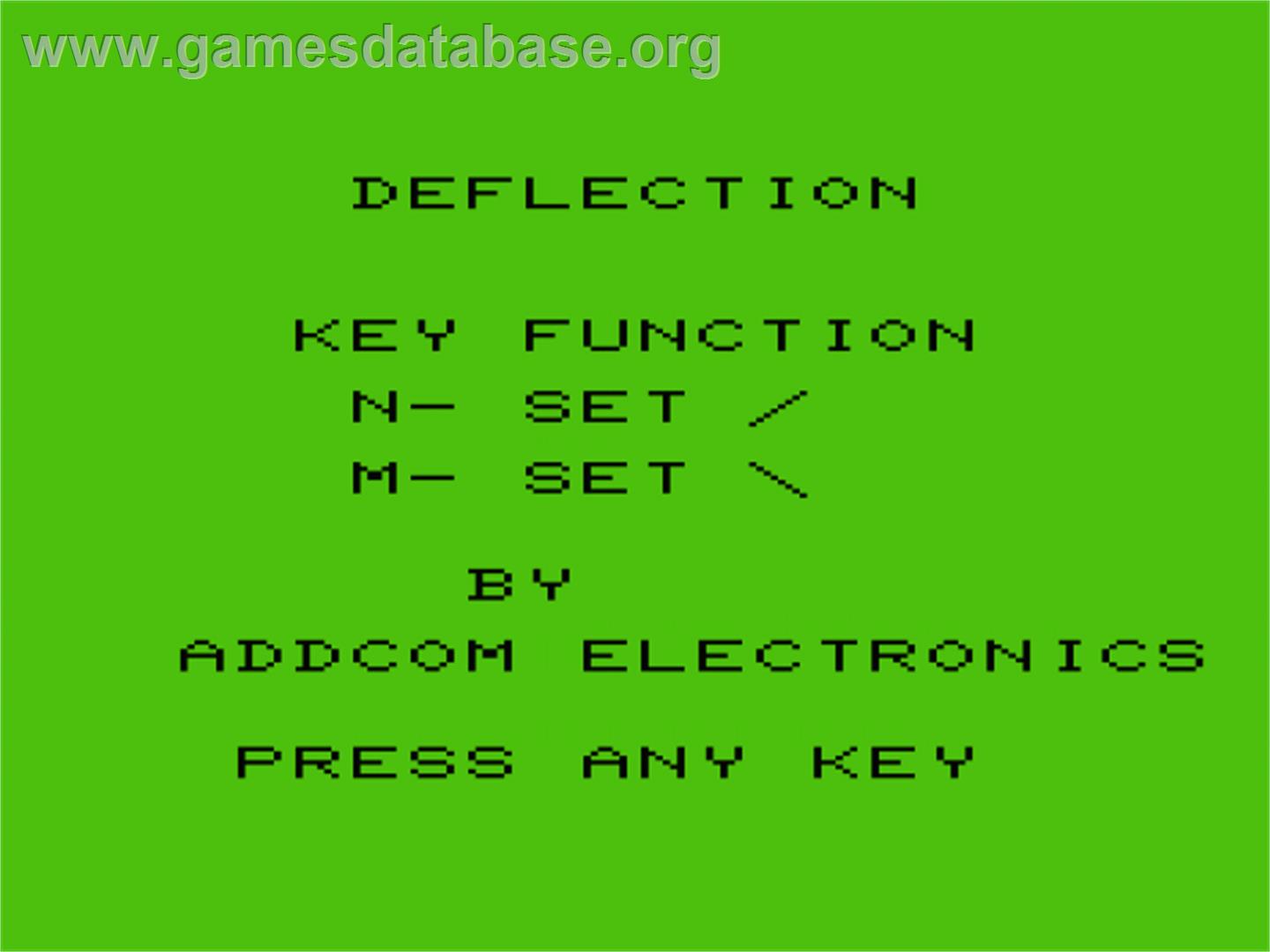 Deflection - Commodore VIC-20 - Artwork - Title Screen