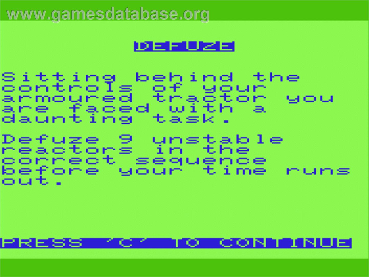 Defuze - Commodore VIC-20 - Artwork - Title Screen