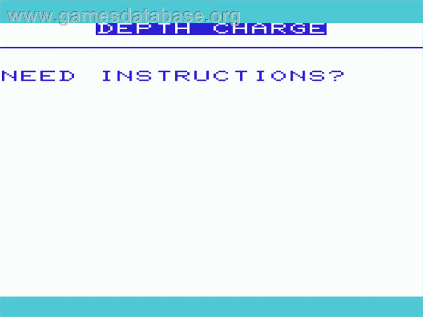Depth Charge - Commodore VIC-20 - Artwork - Title Screen