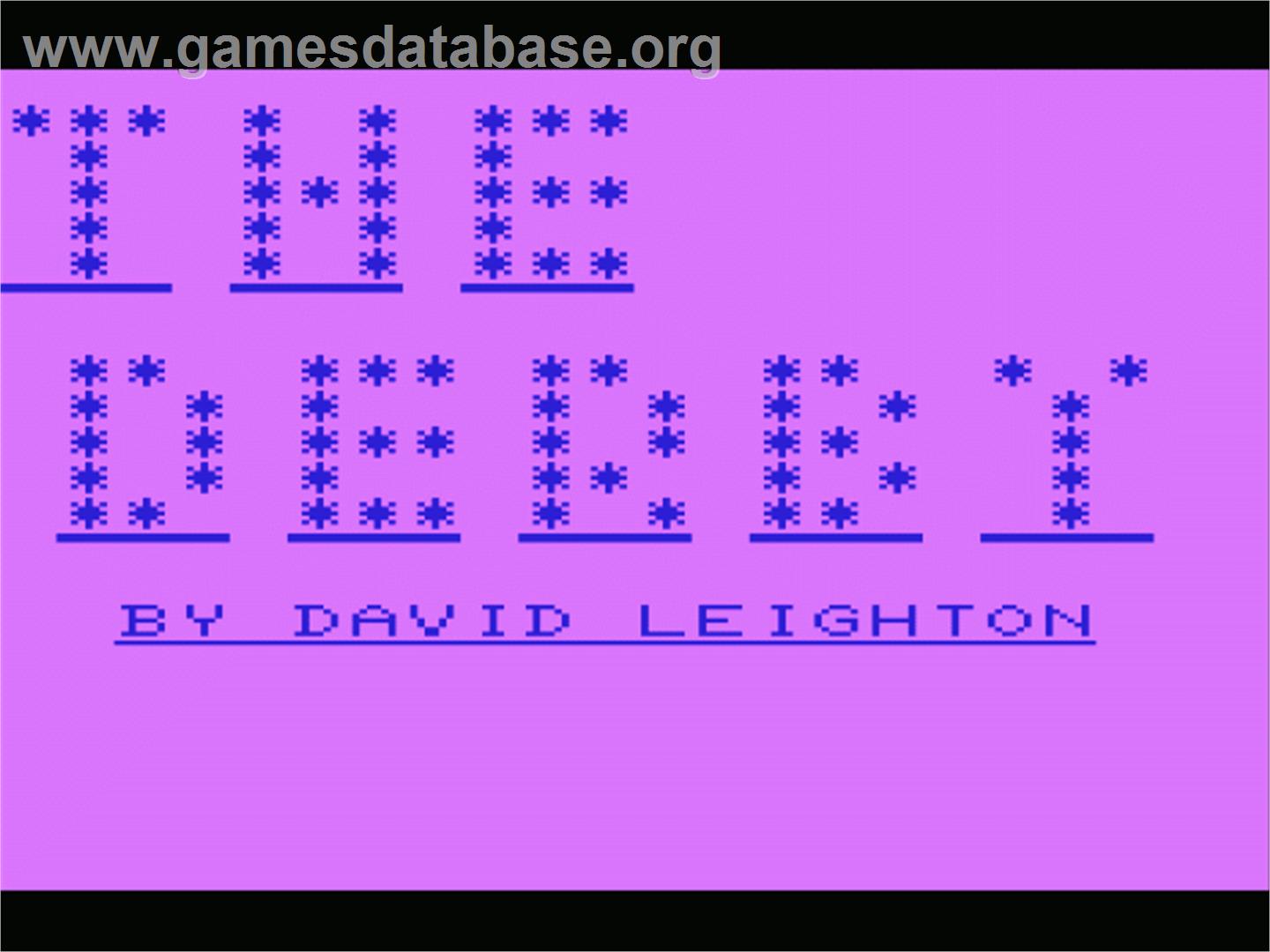 Derby, The - Commodore VIC-20 - Artwork - Title Screen