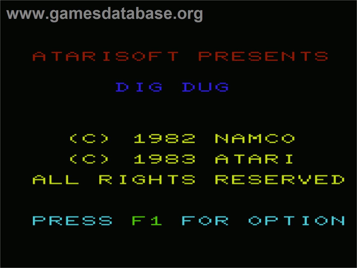 Dig Dug - Commodore VIC-20 - Artwork - Title Screen
