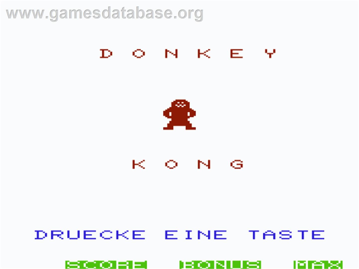 Donkey Kong - Commodore VIC-20 - Artwork - Title Screen