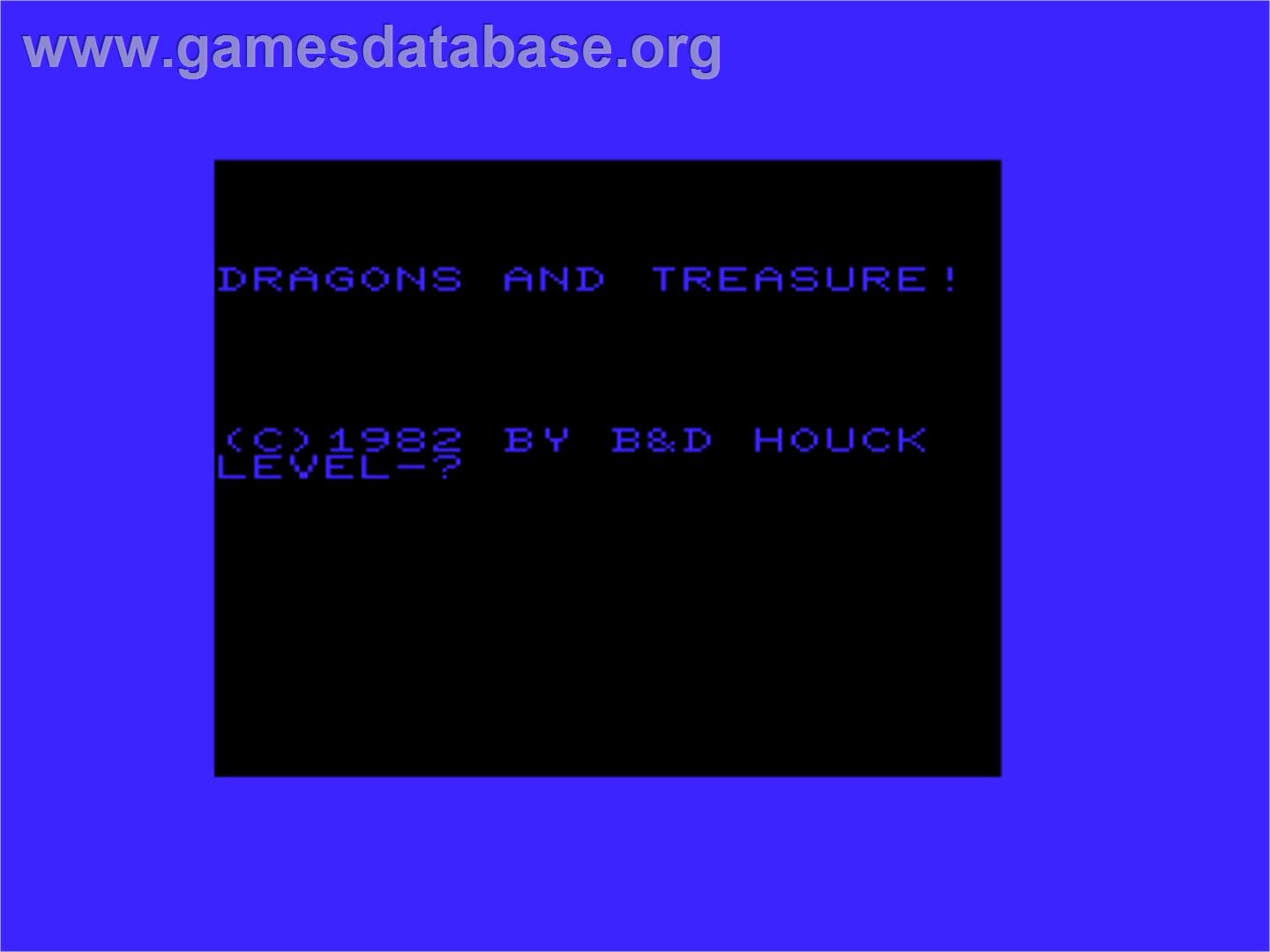 Dragons And Treasure - Commodore VIC-20 - Artwork - Title Screen