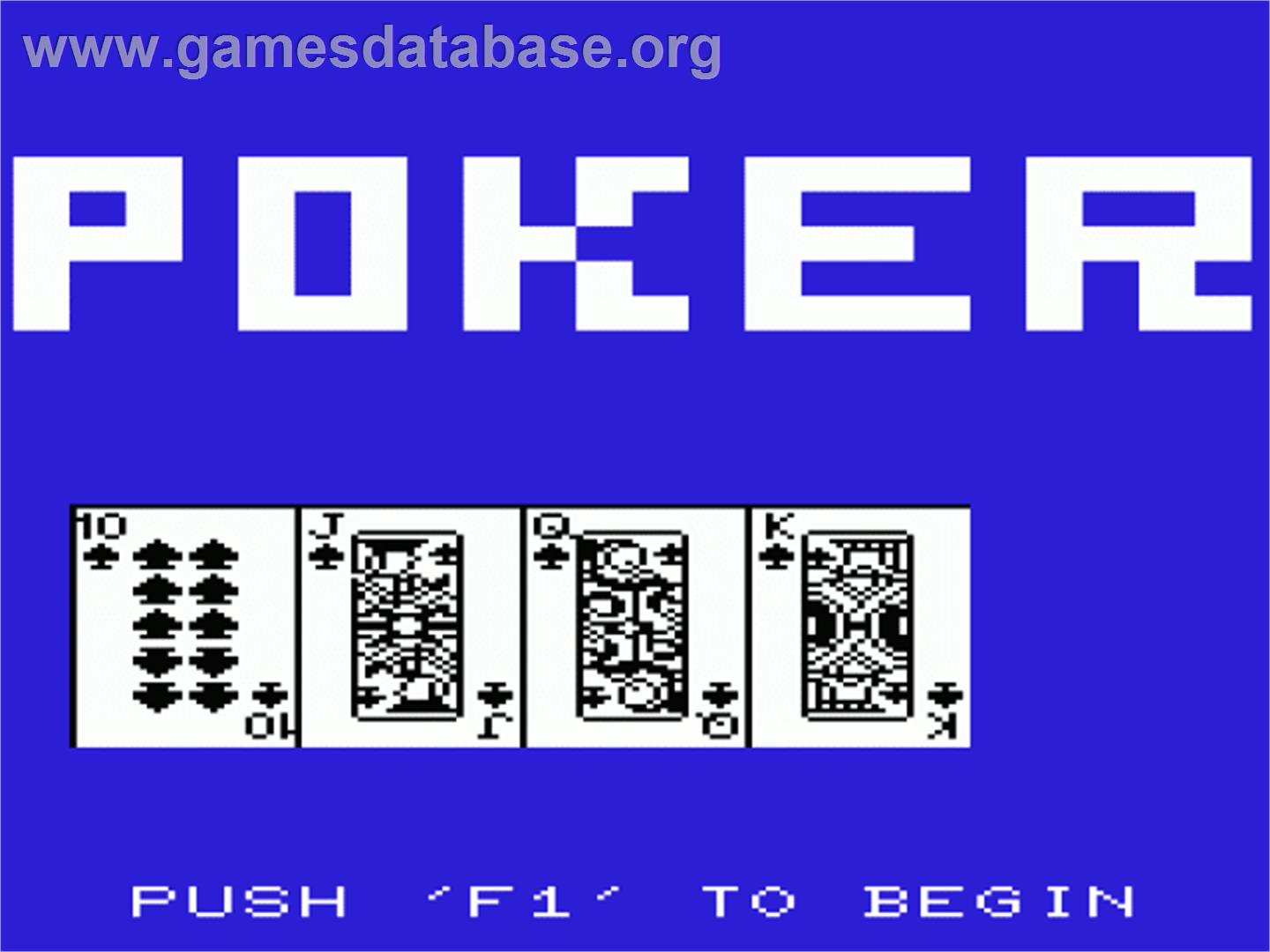 Draw Poker - Commodore VIC-20 - Artwork - Title Screen