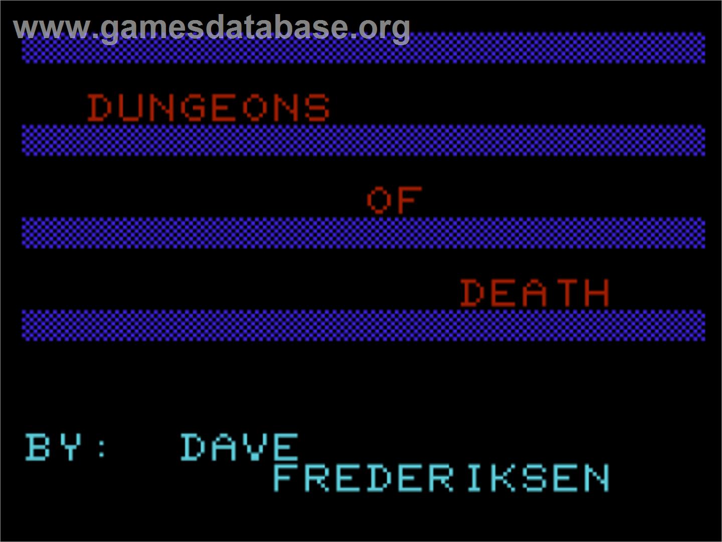 Dungeons Of Death - Commodore VIC-20 - Artwork - Title Screen