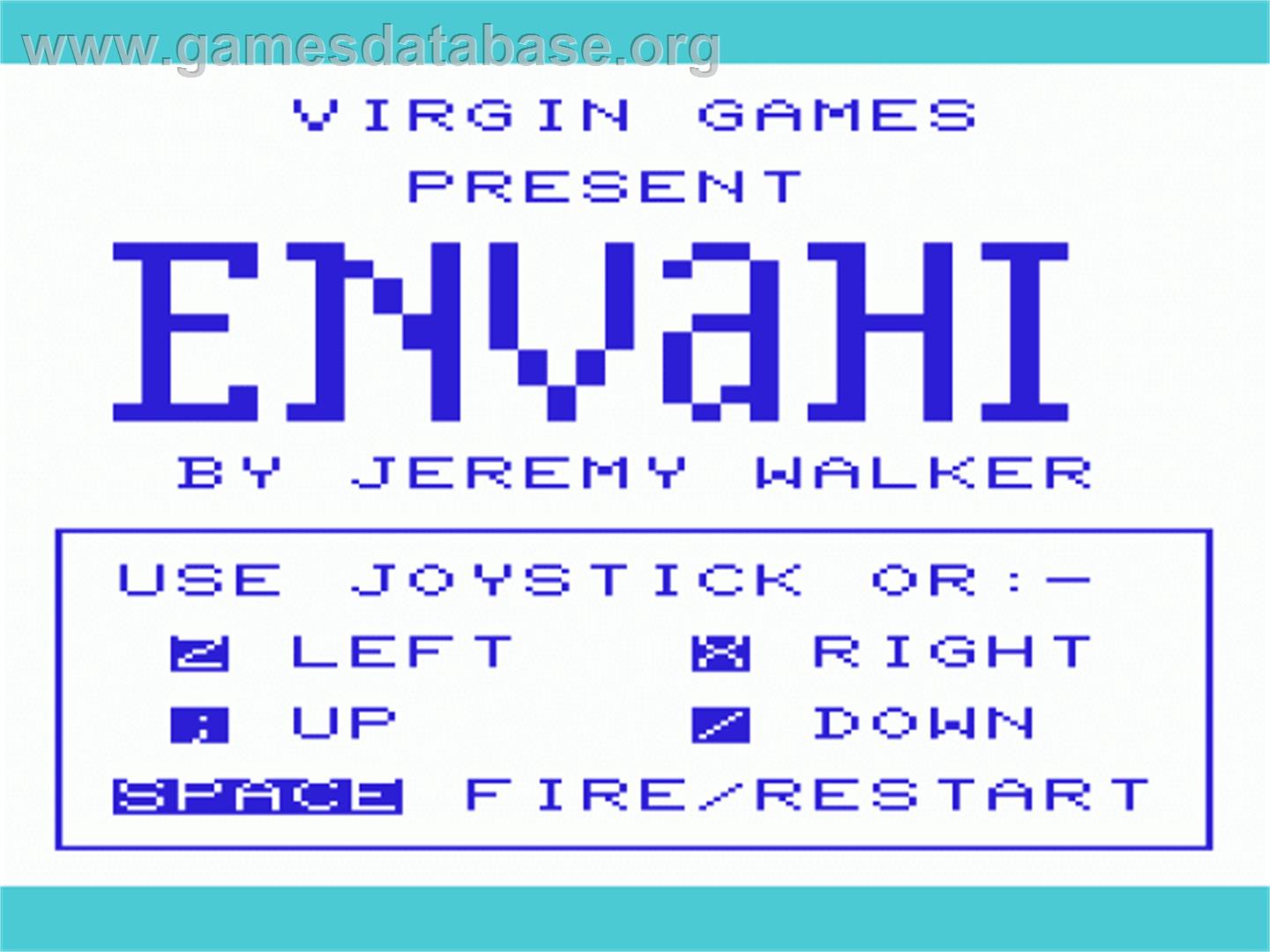 Envahi - Commodore VIC-20 - Artwork - Title Screen