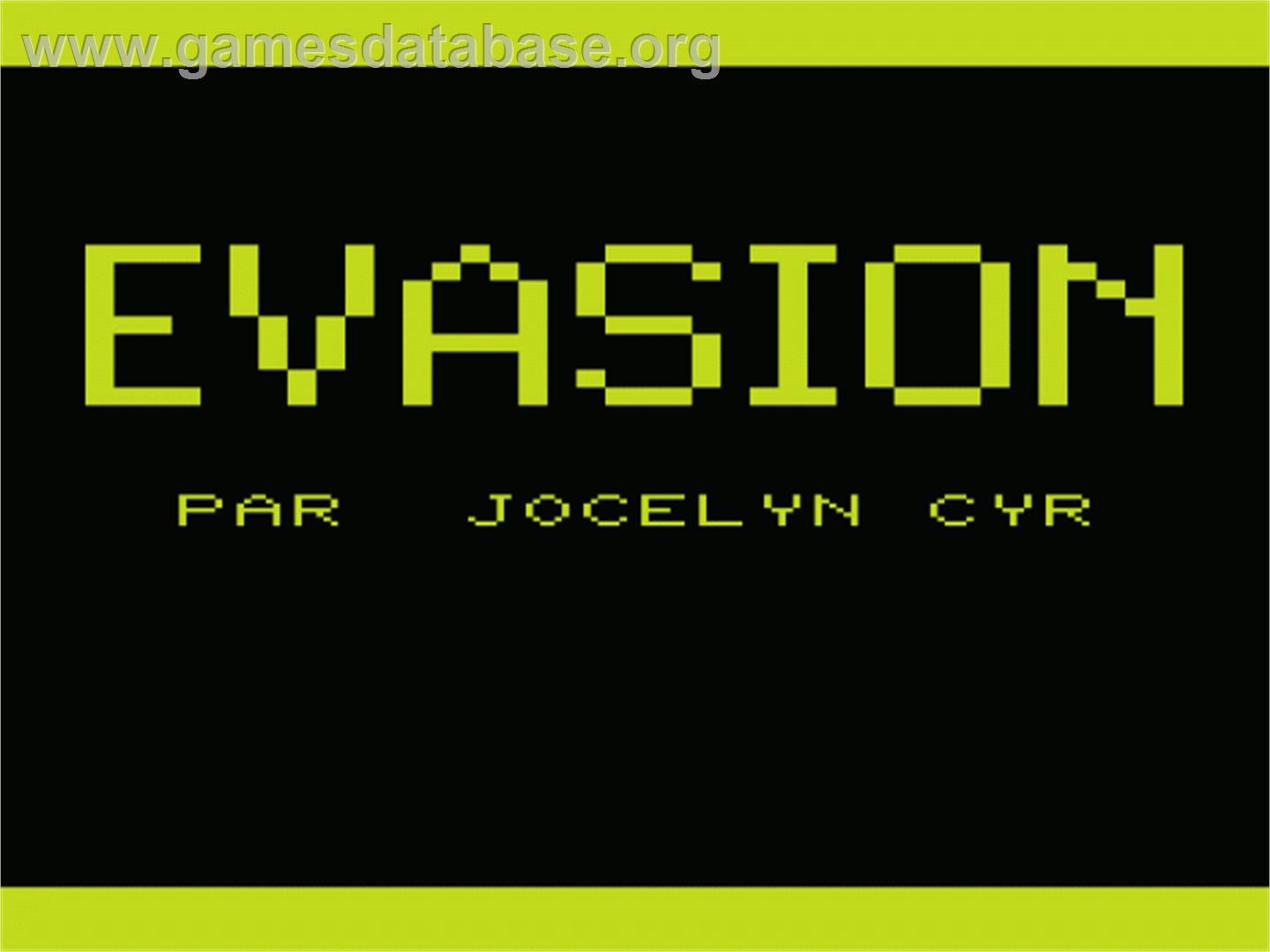 Evasion - Commodore VIC-20 - Artwork - Title Screen