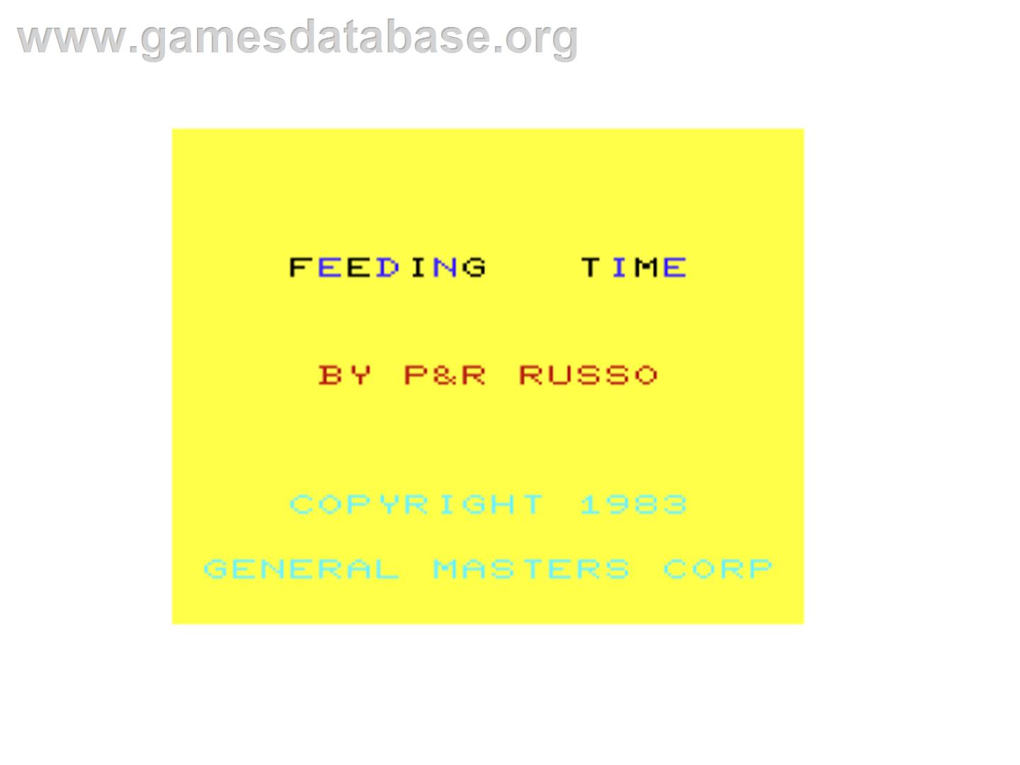 Feeding Time - Commodore VIC-20 - Artwork - Title Screen