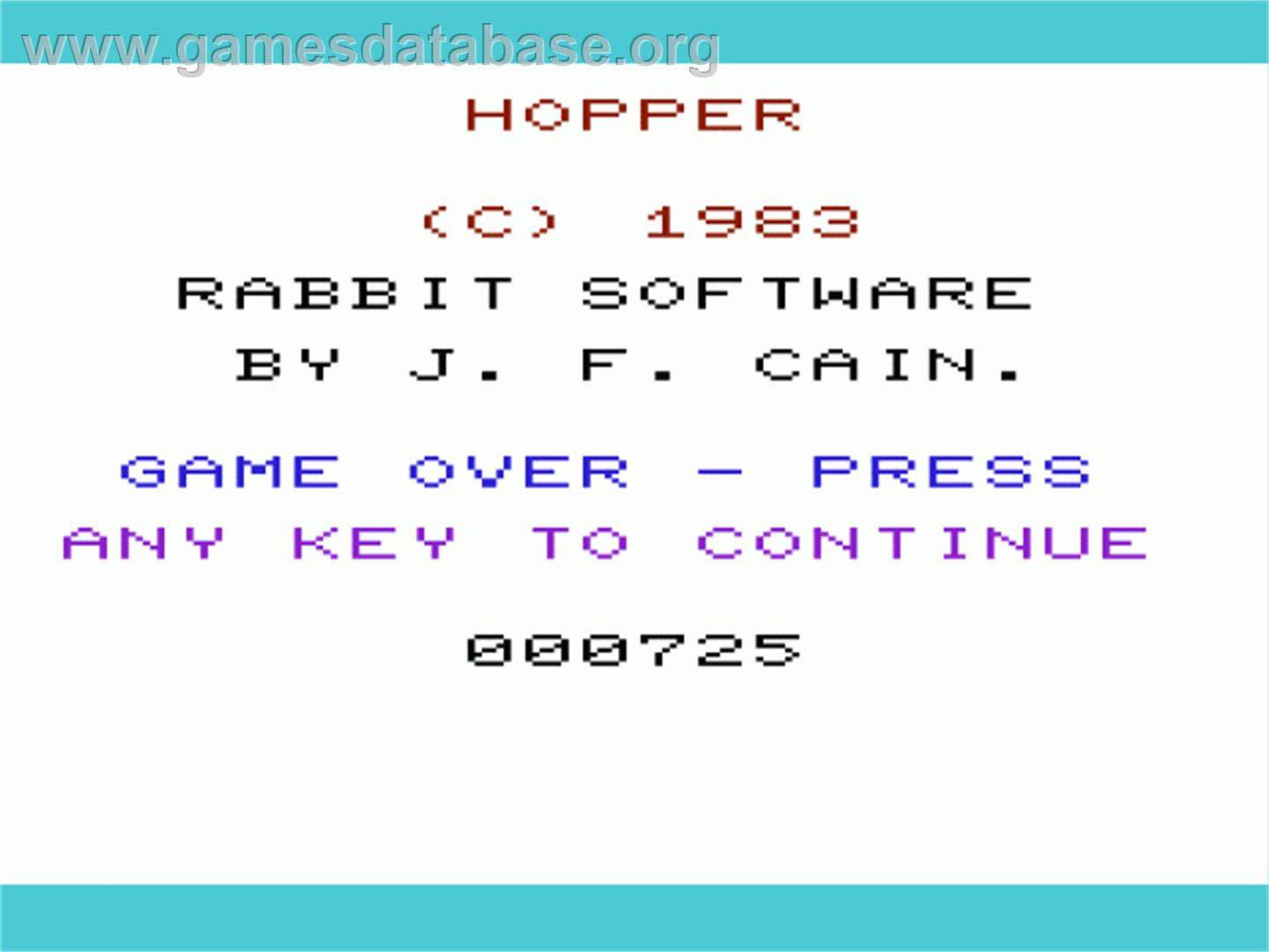Frogger - Commodore VIC-20 - Artwork - Title Screen
