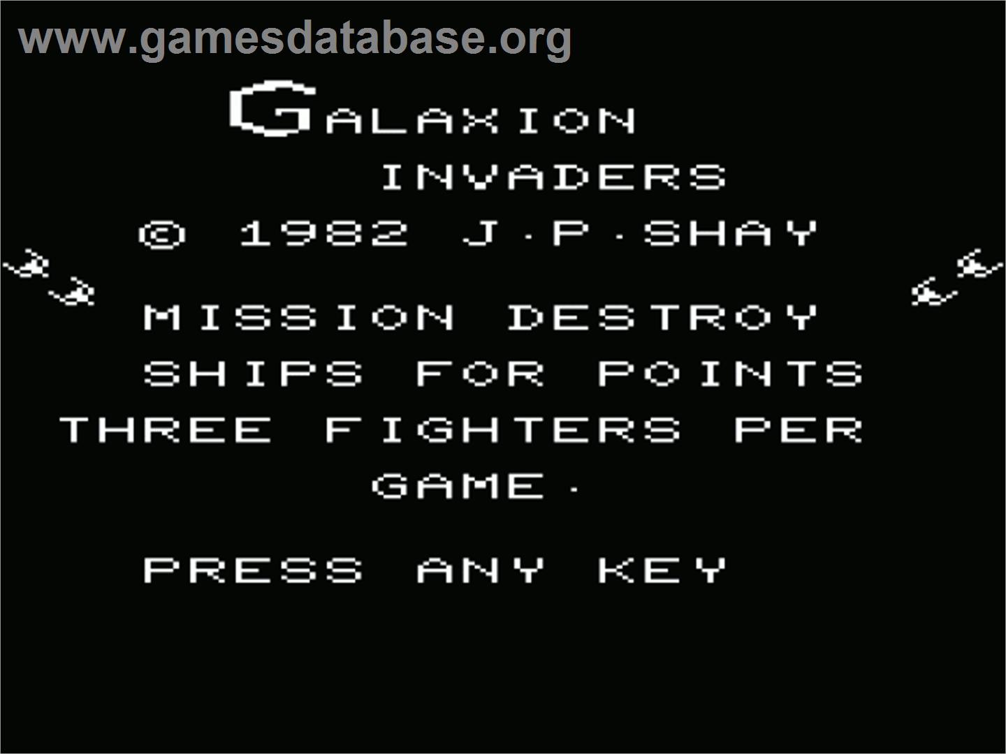 Galaxions - Commodore VIC-20 - Artwork - Title Screen