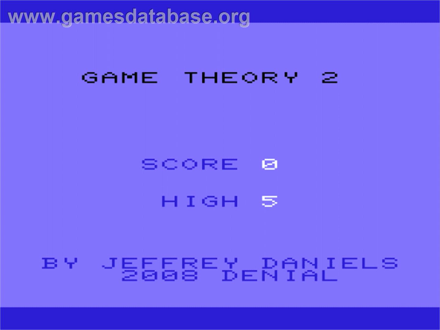 Game Theory 2 - Commodore VIC-20 - Artwork - Title Screen