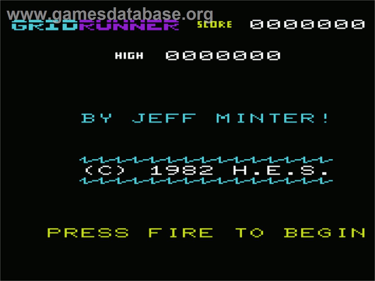 Gridrunner - Commodore VIC-20 - Artwork - Title Screen