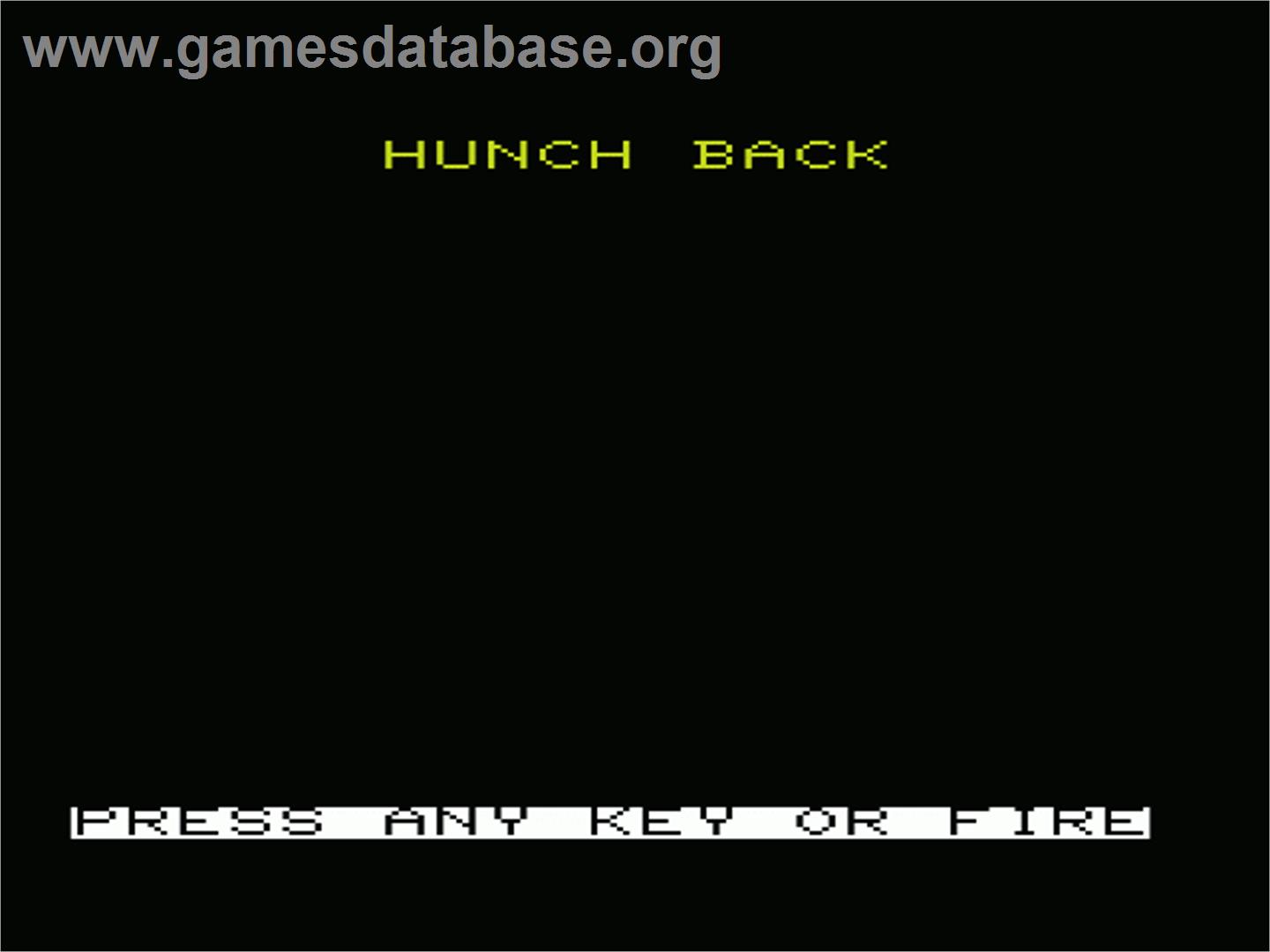 Hunchback - Commodore VIC-20 - Artwork - Title Screen