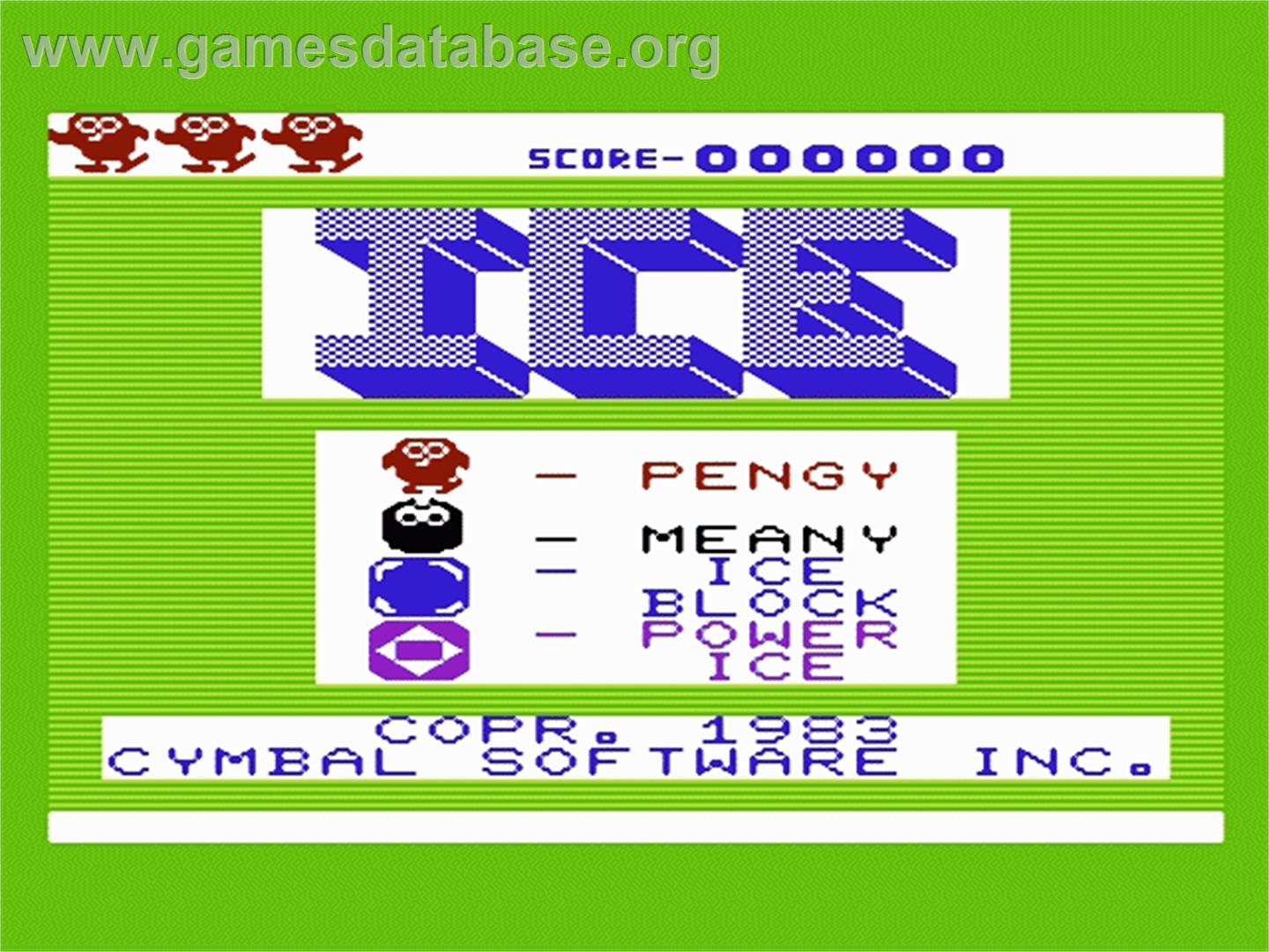 Ice - Commodore VIC-20 - Artwork - Title Screen