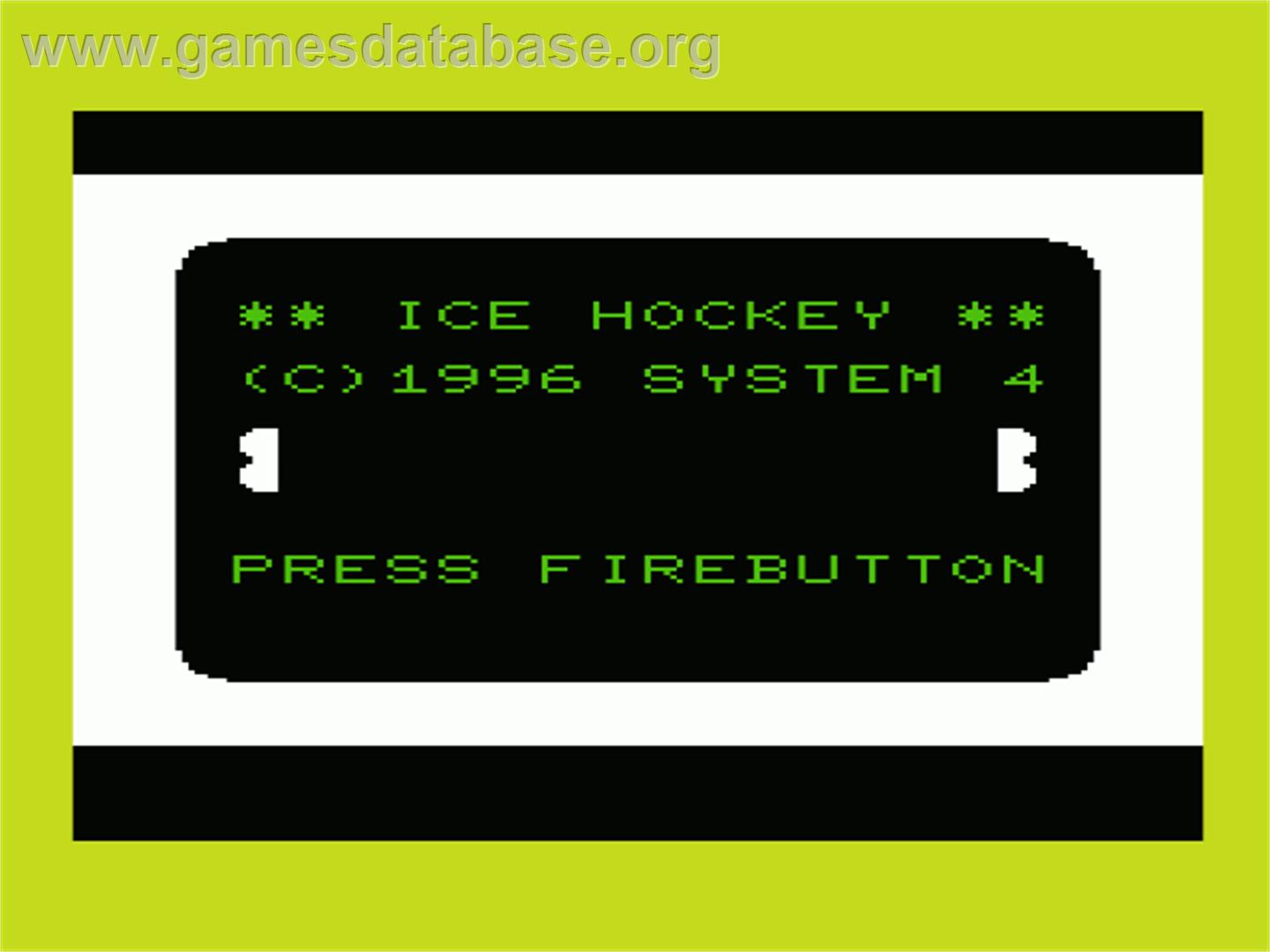 Ice Hockey - Commodore VIC-20 - Artwork - Title Screen