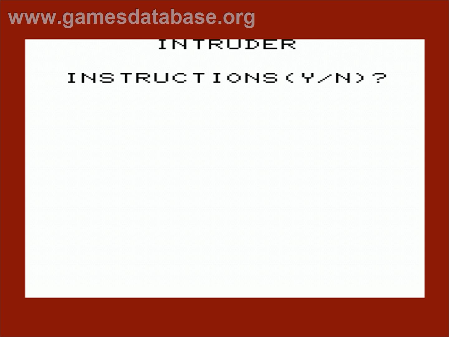 Intruder - Commodore VIC-20 - Artwork - Title Screen