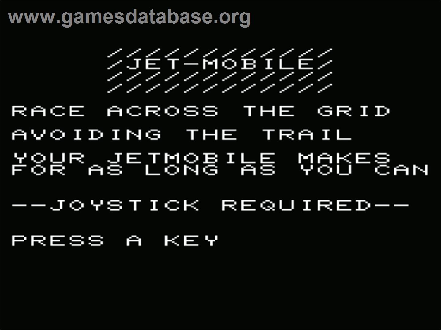 Jetmobile - Commodore VIC-20 - Artwork - Title Screen