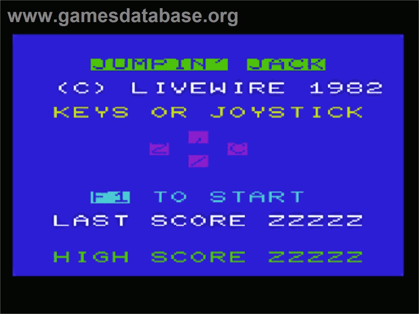 Jumpin' Jack - Commodore VIC-20 - Artwork - Title Screen