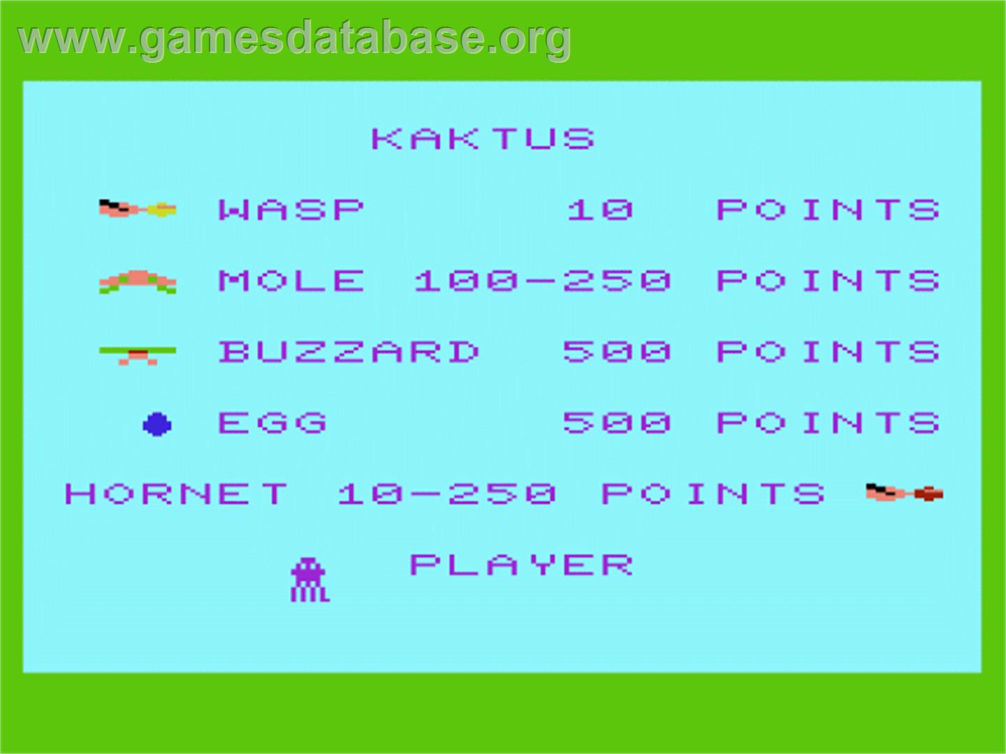 Kaktus - Commodore VIC-20 - Artwork - Title Screen