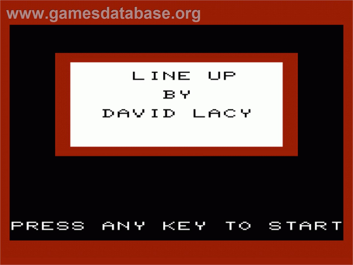 Line Up - Commodore VIC-20 - Artwork - Title Screen