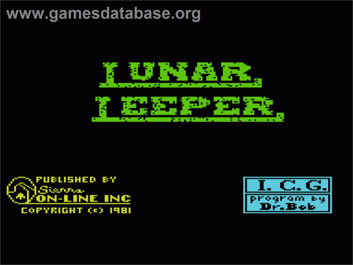 Lunar Leeper - Commodore VIC-20 - Artwork - Title Screen