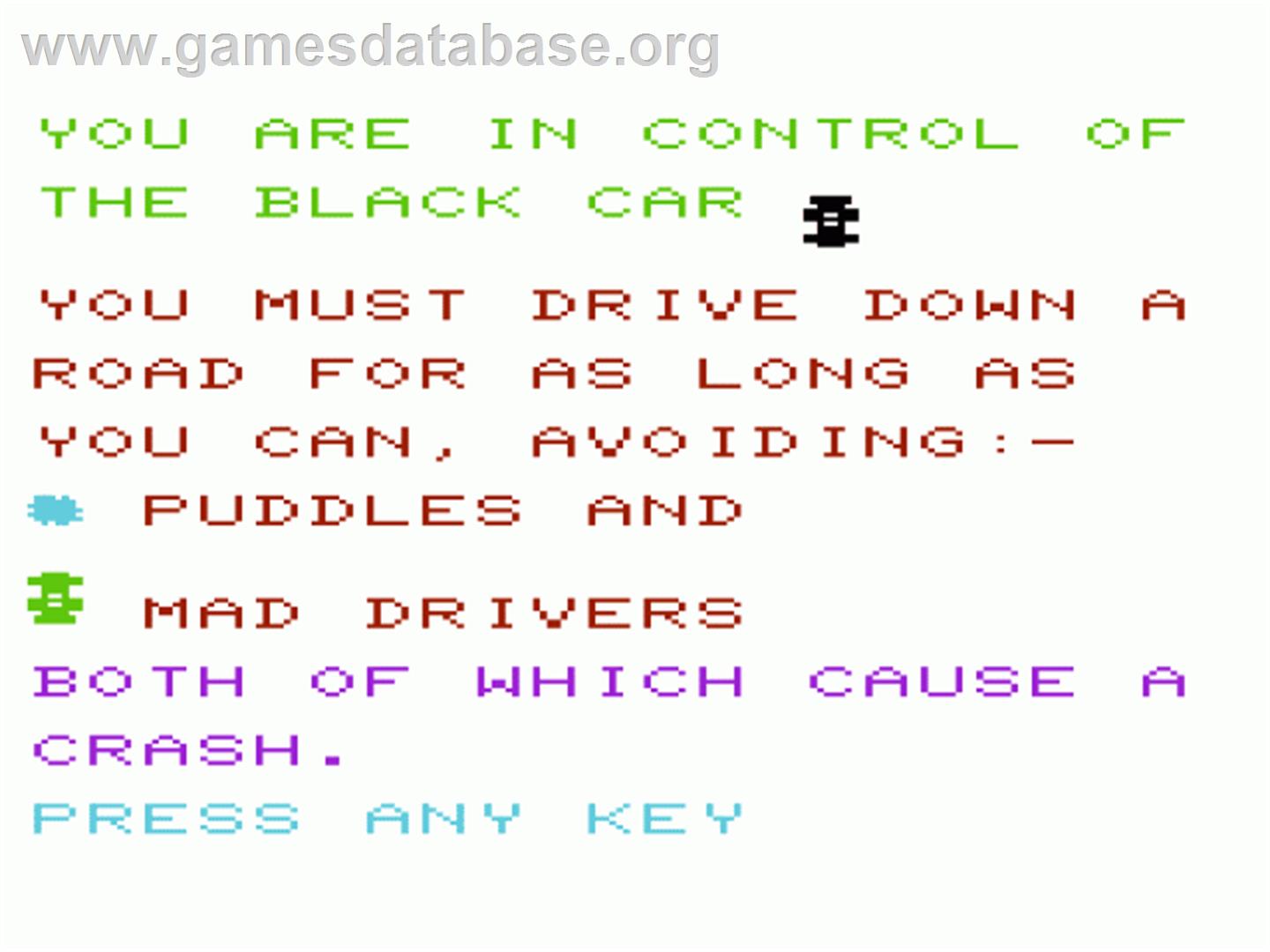 Mad Drivers - Commodore VIC-20 - Artwork - Title Screen