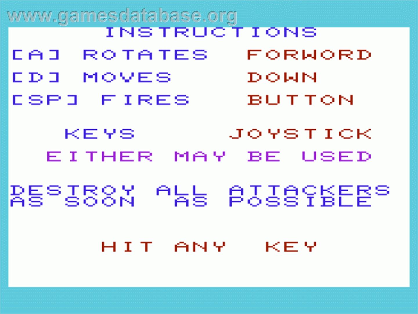 Man On The Run - Commodore VIC-20 - Artwork - Title Screen