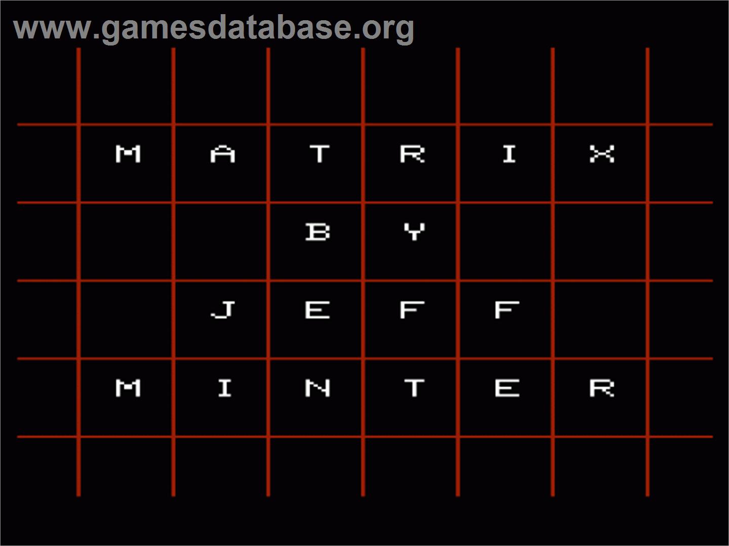 Matrix - Commodore VIC-20 - Artwork - Title Screen