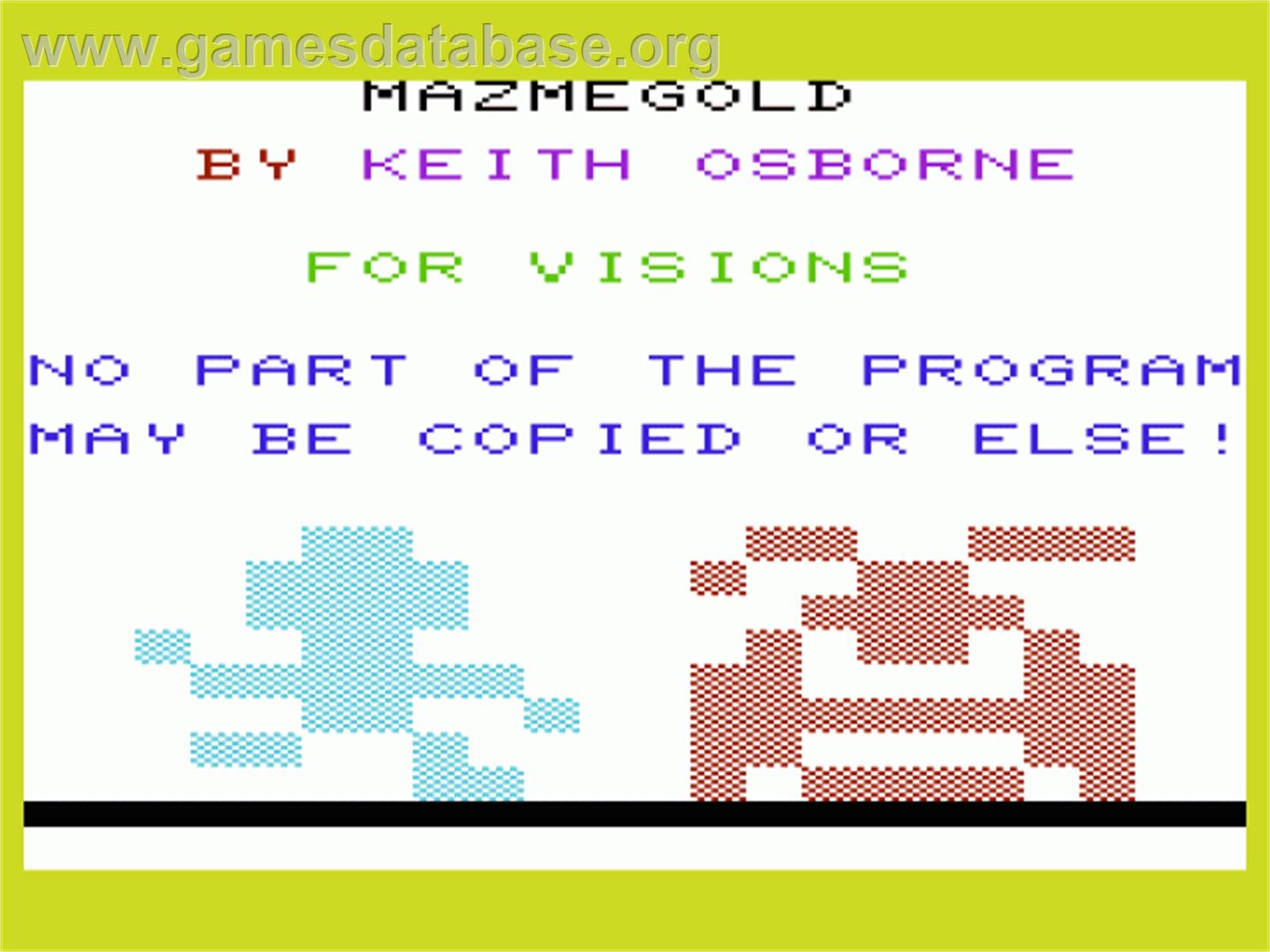 Maze Gold - Commodore VIC-20 - Artwork - Title Screen