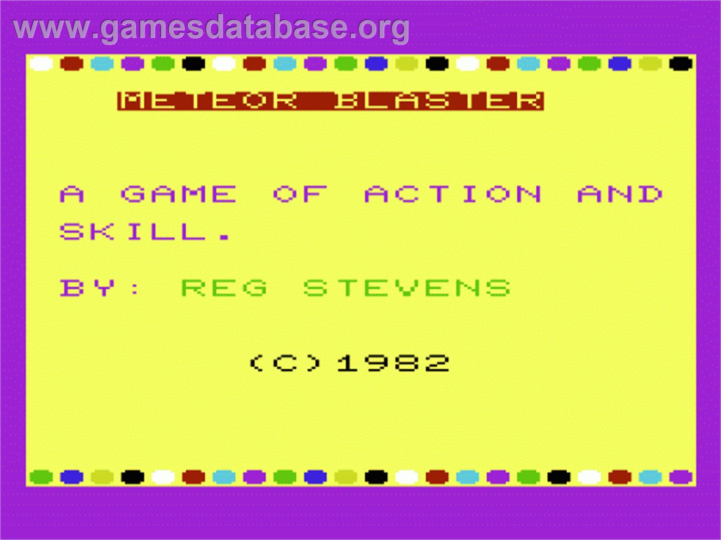 Meteor Blaster - Commodore VIC-20 - Artwork - Title Screen