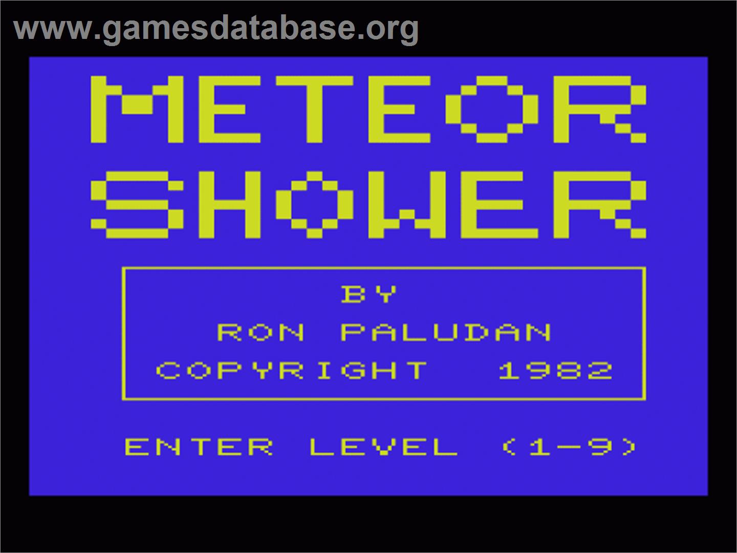 Meteor Shower - Commodore VIC-20 - Artwork - Title Screen
