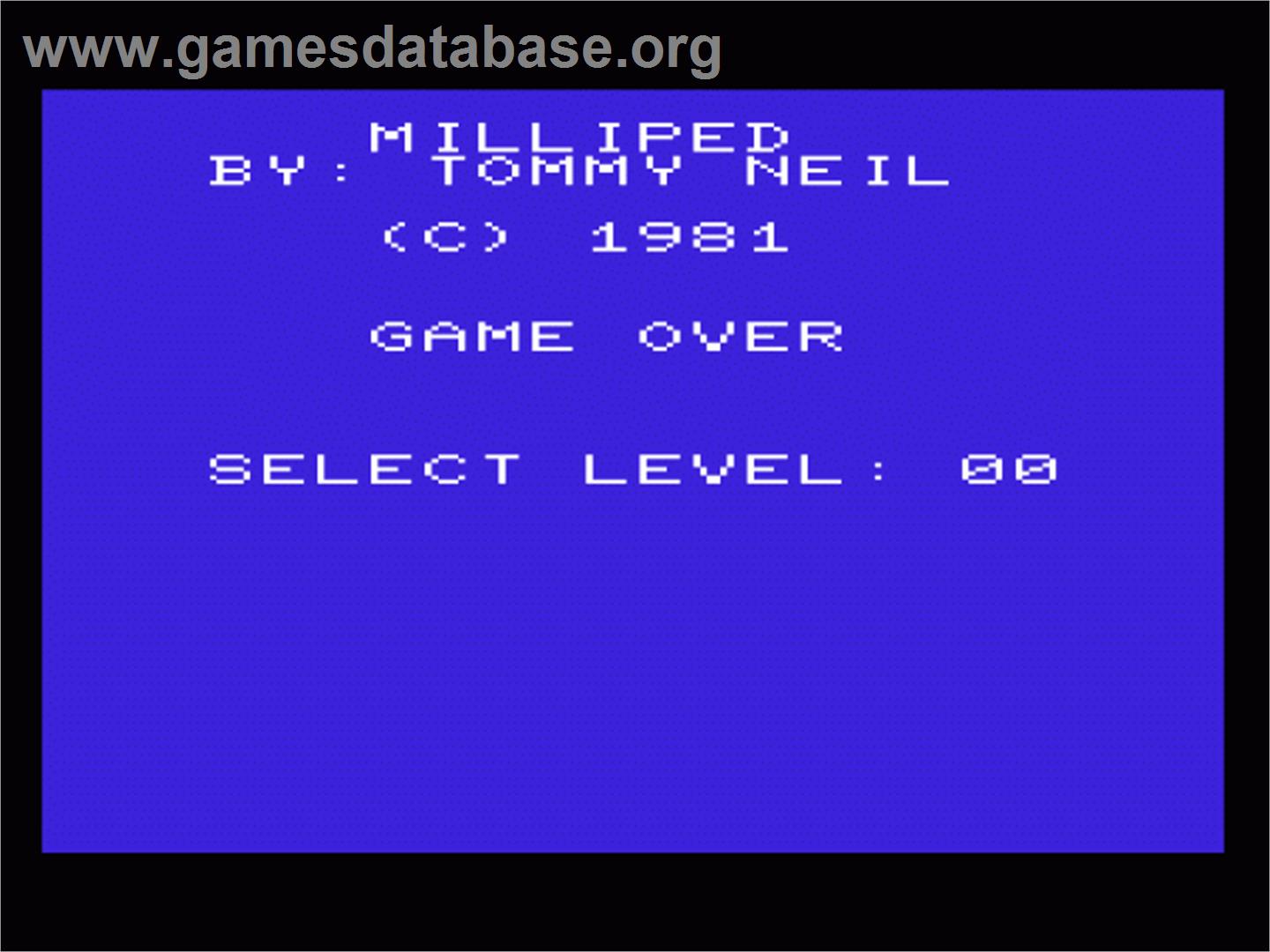 Milliped - Commodore VIC-20 - Artwork - Title Screen