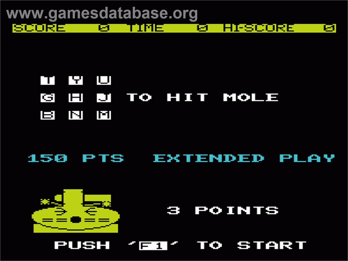 Mole Attack - Commodore VIC-20 - Artwork - Title Screen
