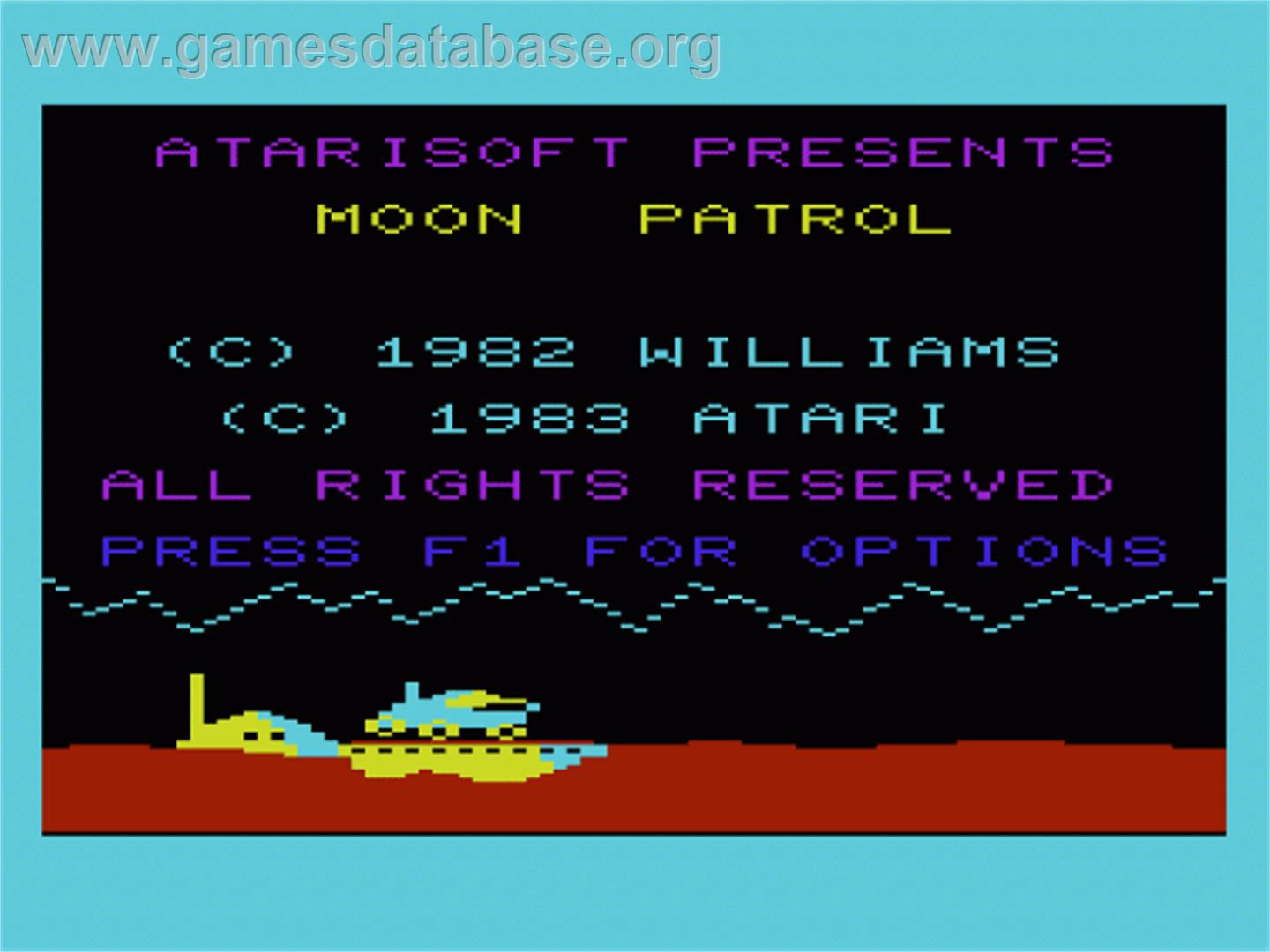 Moon Patrol - Commodore VIC-20 - Artwork - Title Screen