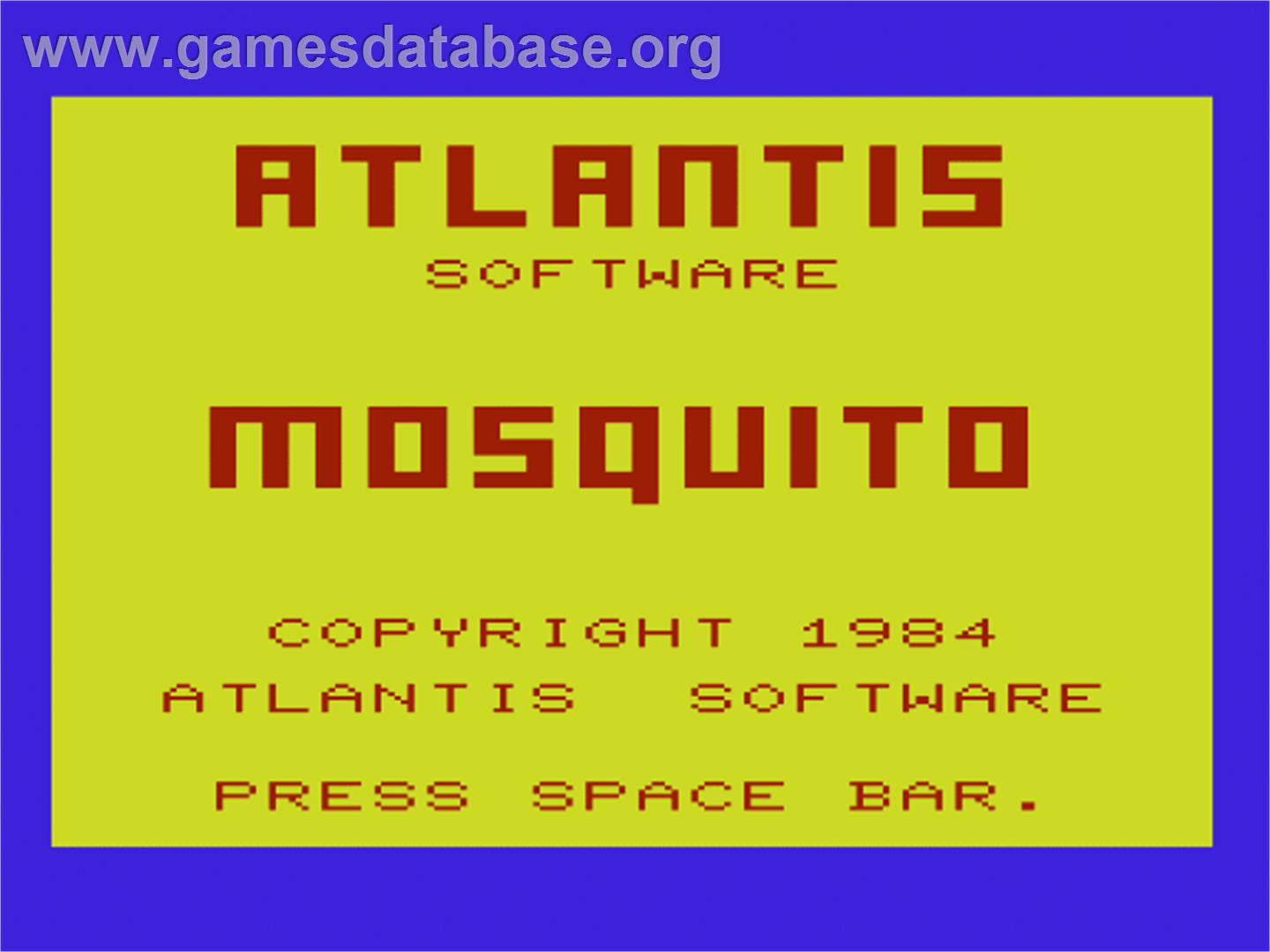 Mosquito - Commodore VIC-20 - Artwork - Title Screen