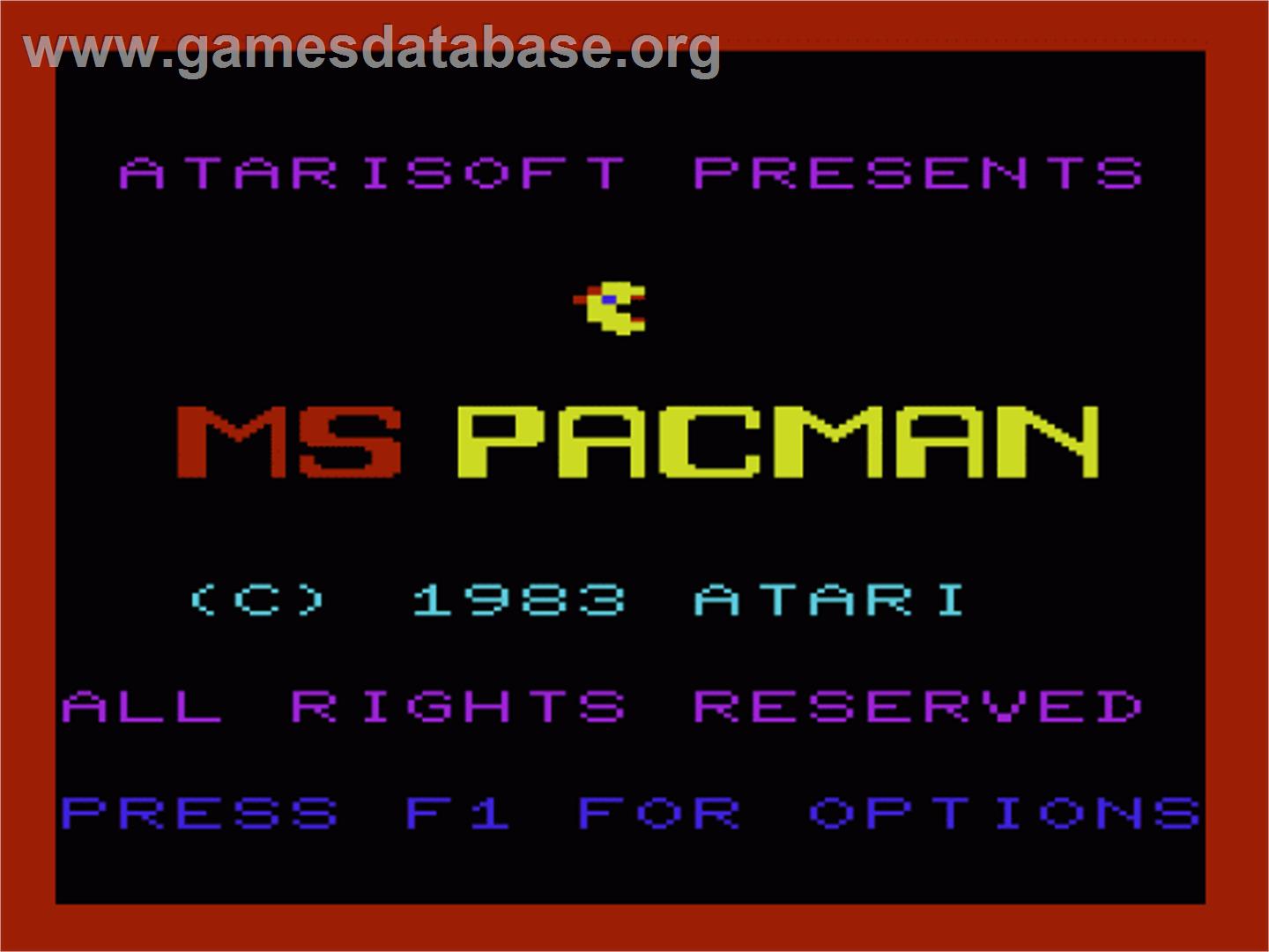 Ms. Pac-Man - Commodore VIC-20 - Artwork - Title Screen
